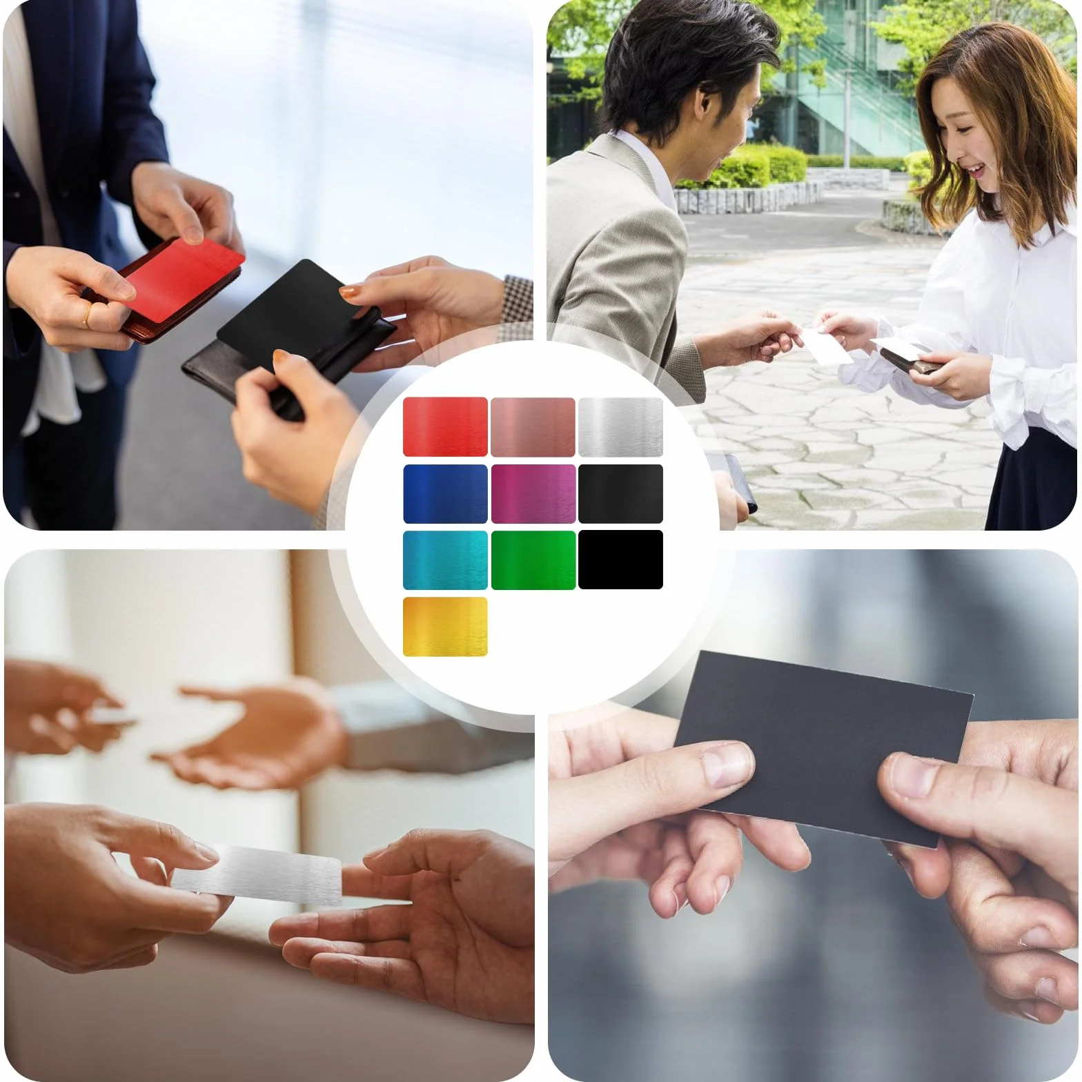 Cartes de visite en métal 150 pièces 86x54x0,21 mm supports gravés aluminium professionnelles