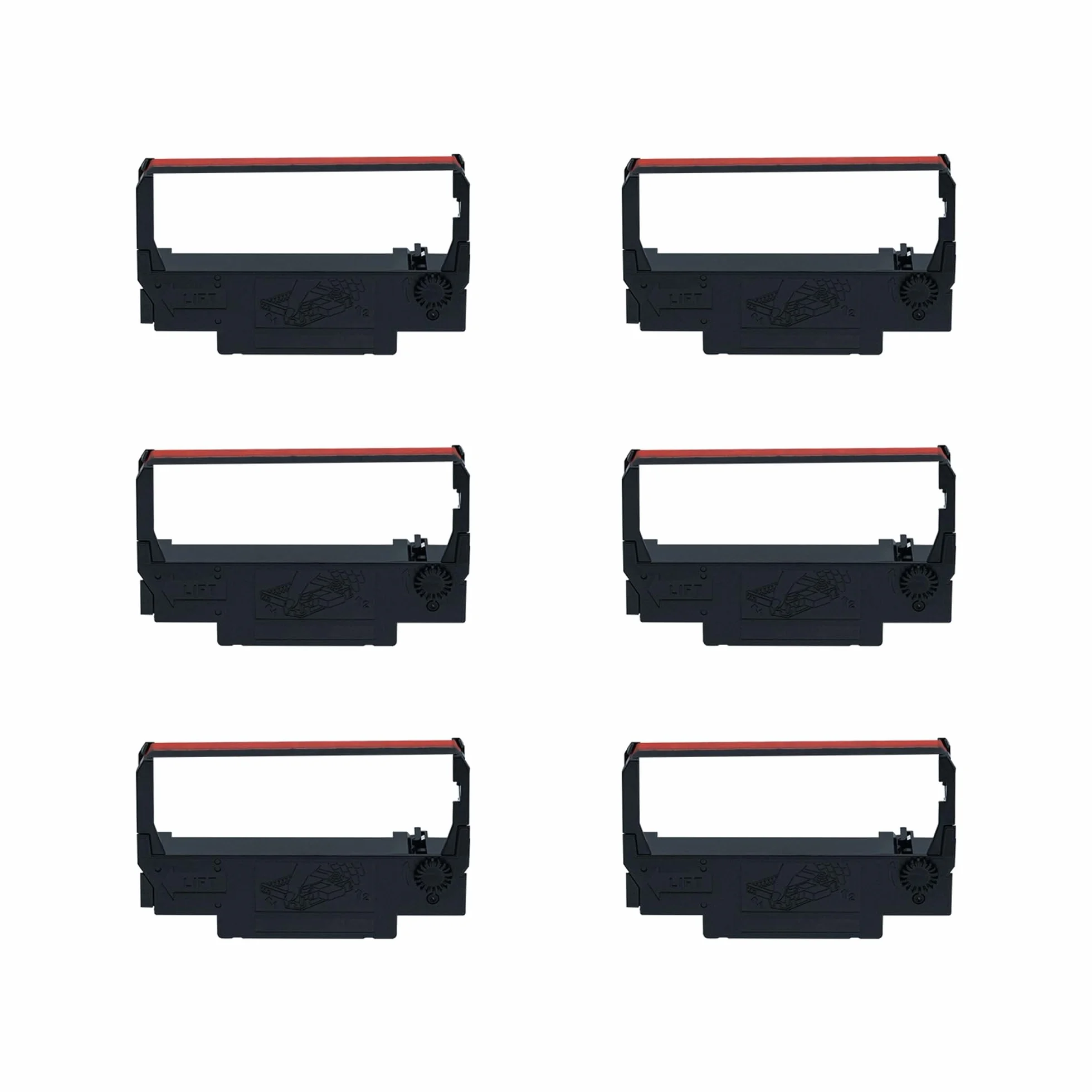 Cartouche de Ruban Compatible pour ERC30 ERC34 ERC38 NK506 TMU200/300 Caisse enregistreuse - Noir et Rouge (Pack de 6)