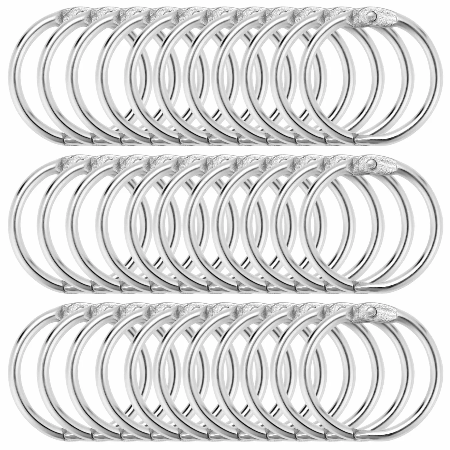 Anneaux de Reliure Métalliques 25mm 100 Pcs pour Livre Classeur Porte-clés