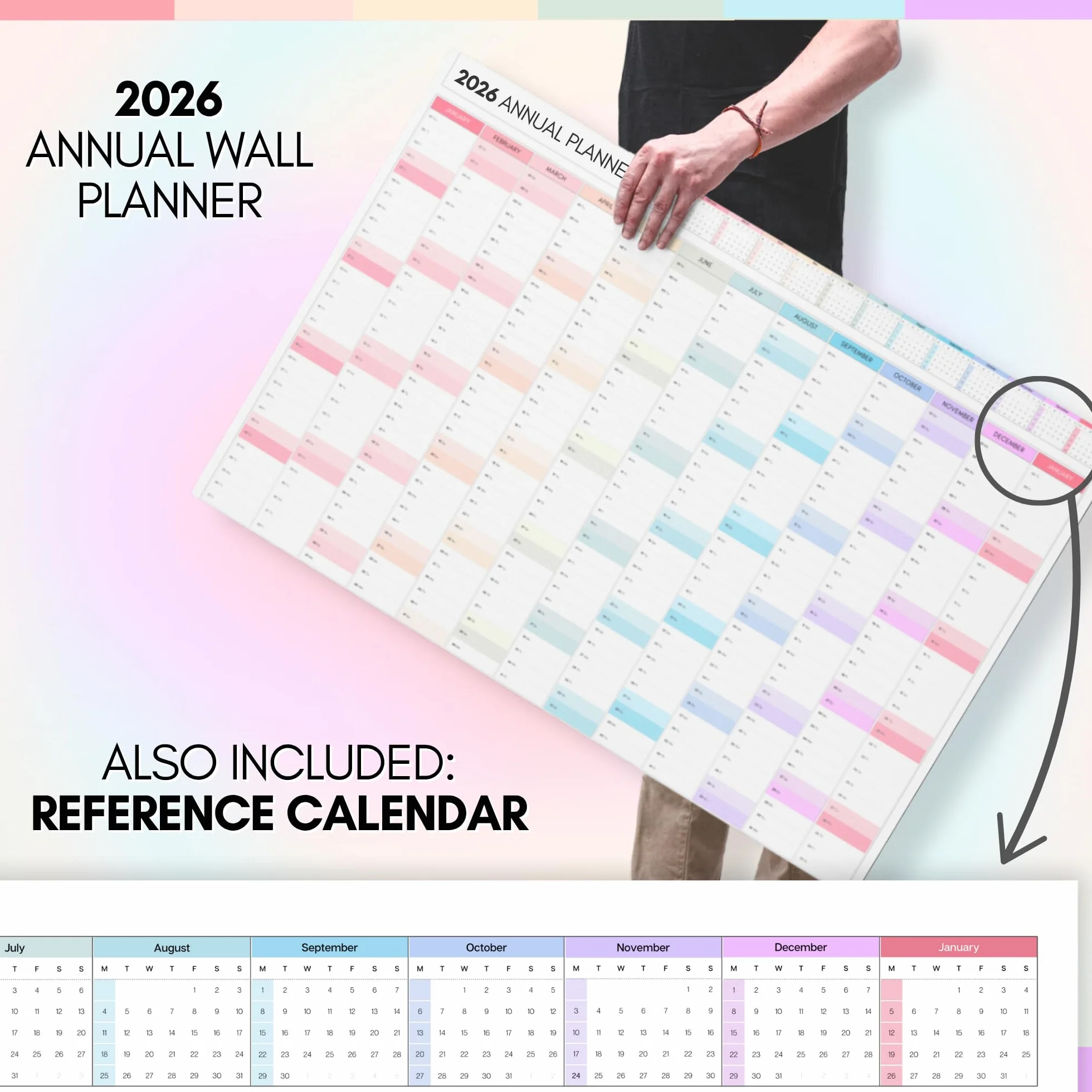 Planificateur mural mensuel 2026 A2 60x42 cm double face calendrier annuel organiseur bureau école