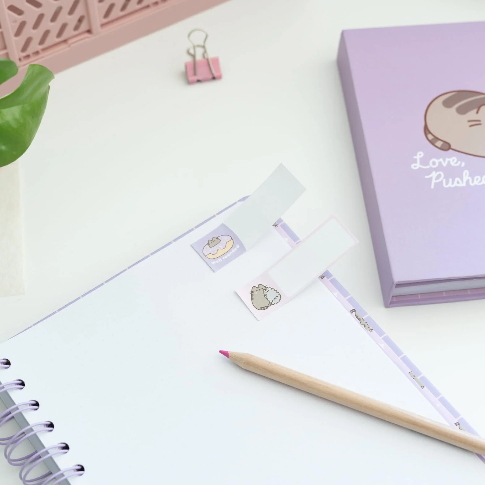 Grupo Erik Pusheen Set Bloc Notes Semainier Planner Hebdomadaire Notes Adhésives Papeterie Bureau