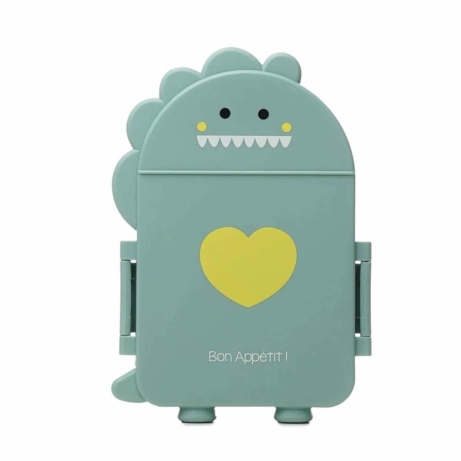 THERMOBABY Boîte à goûter Dino - Boîte repas enfant avec compartiments - Lunchbox - Sans BPA - Vert