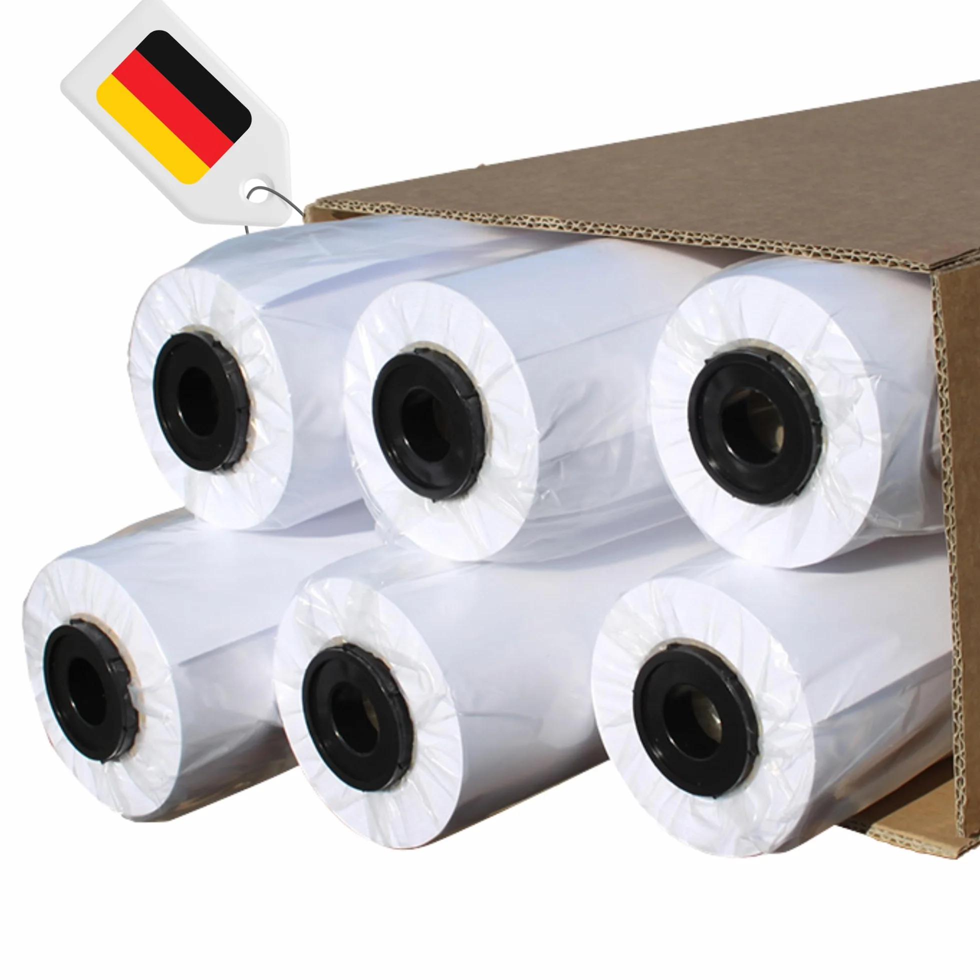 CABRO Lot de 6 rouleaux papier traceur 120 g/m² 610 mm x 35 m Gaine 50 mm non couché pour CAO dessins techniques