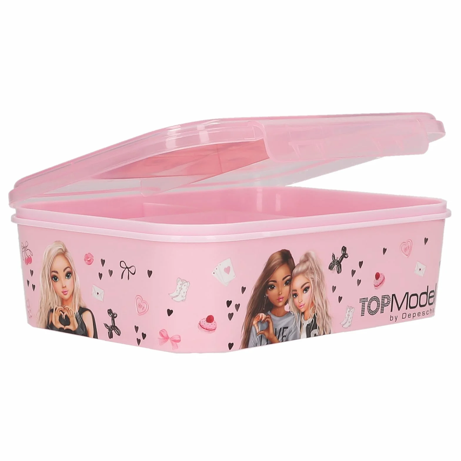 Depesche TOPModel My BFF Boîte à goûter Rose 3 Compartiments Couvercle à charnière