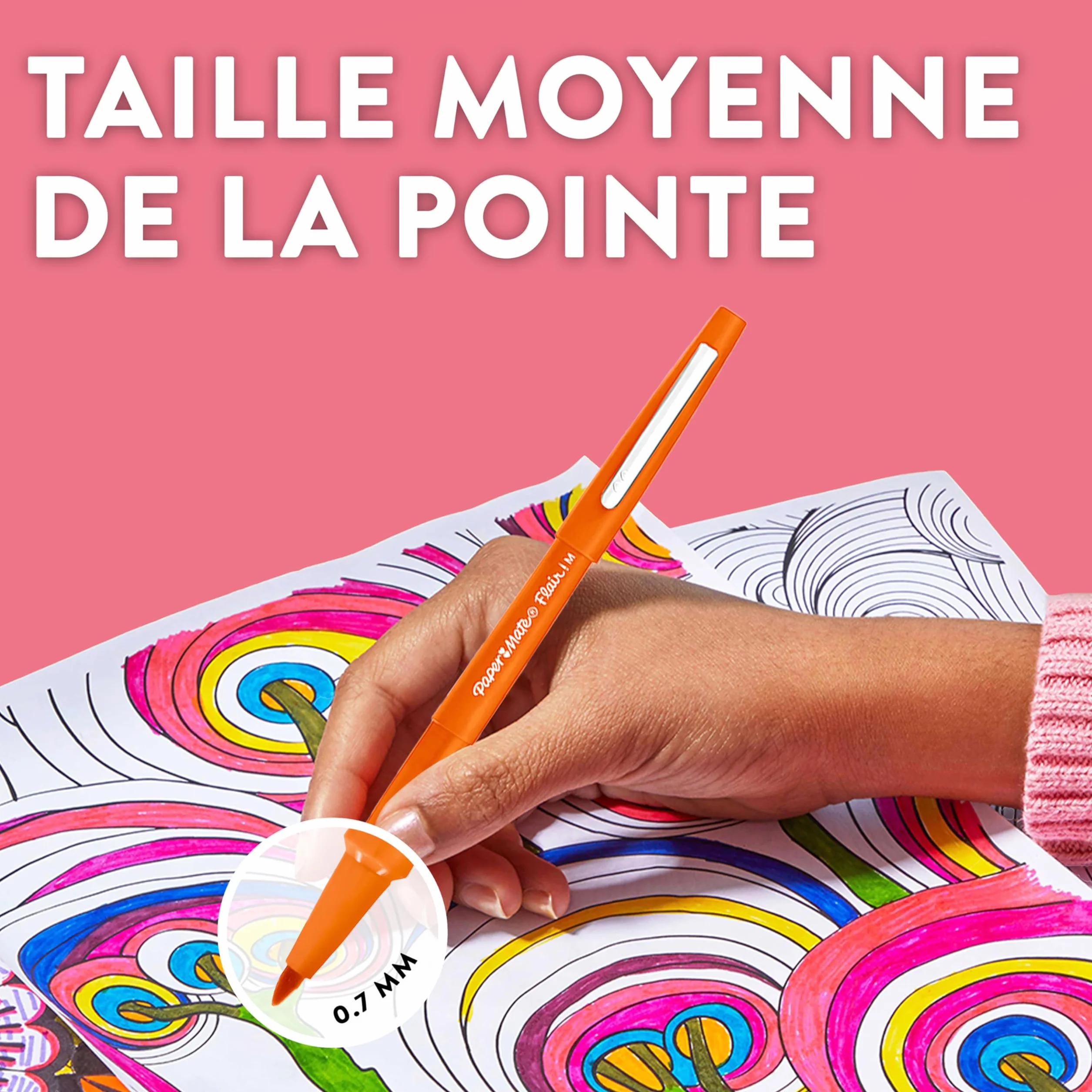 Paper Mate Flair Stylos feutres pointe moyenne 0,7 mm Lot de 12 Couleurs Candy Pop