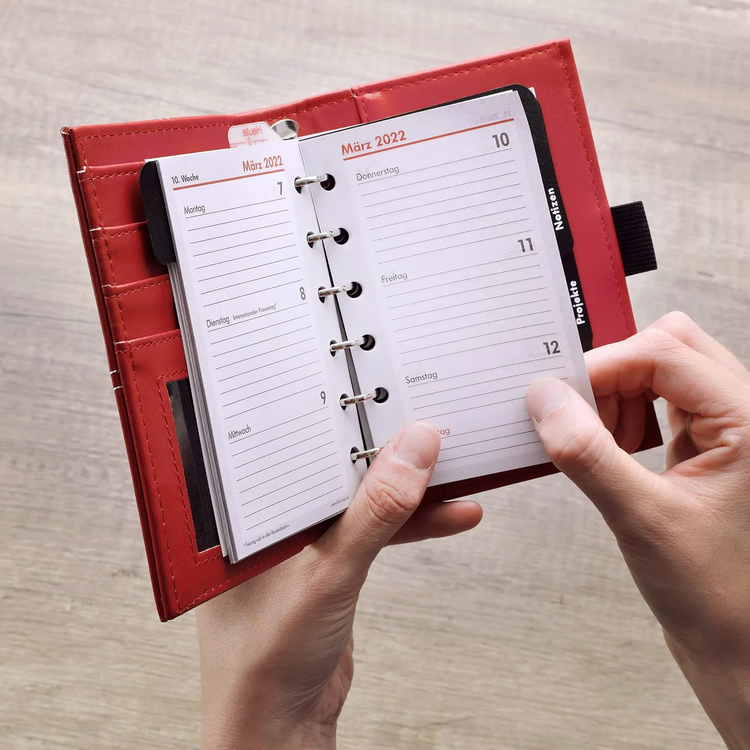 Mini-organiseur A7 Fashion en plastique Rouge