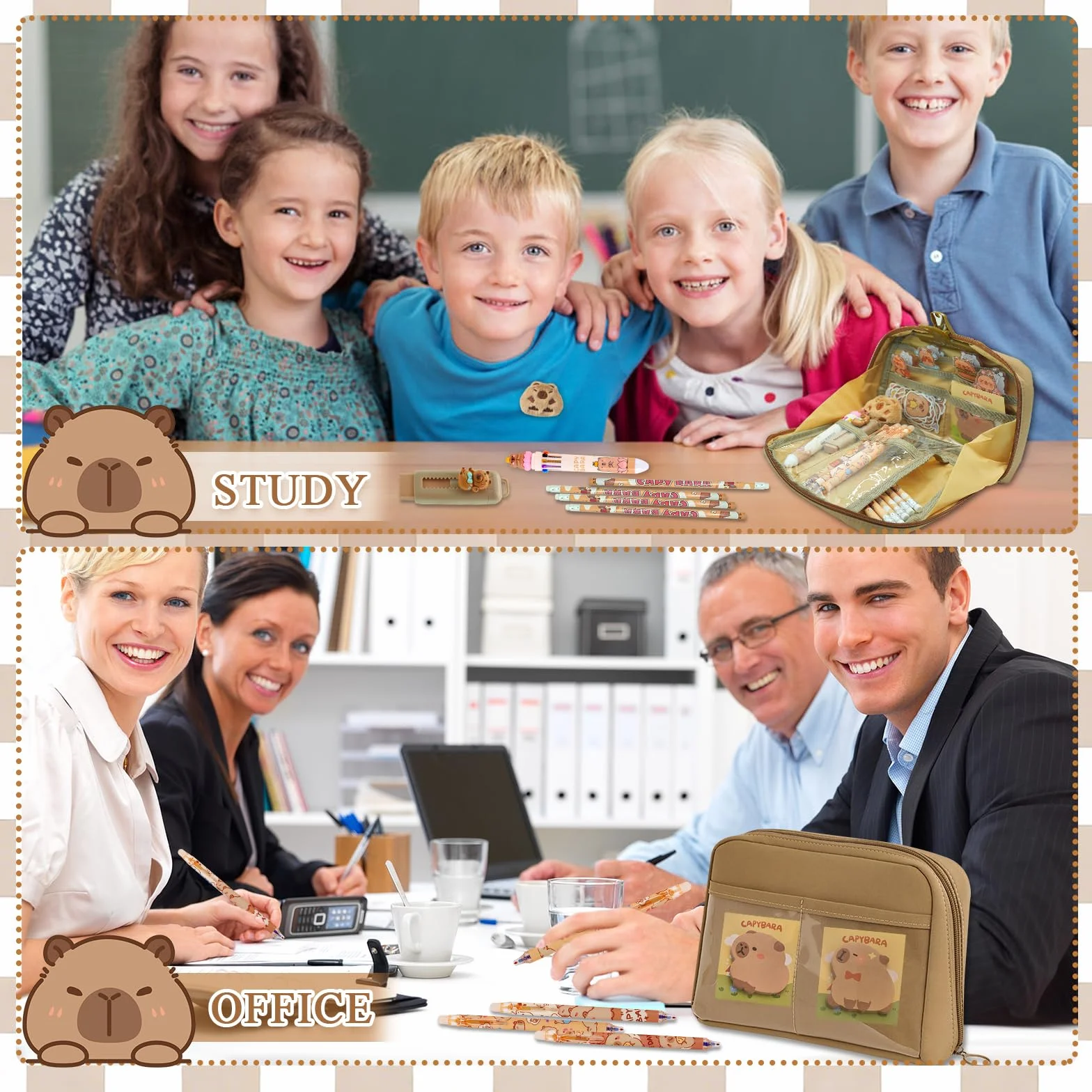 Trousse à Crayons Grande Capacité 81 Pièces Ensemble Papeterie Kawaii pour École Étudiants Enfants