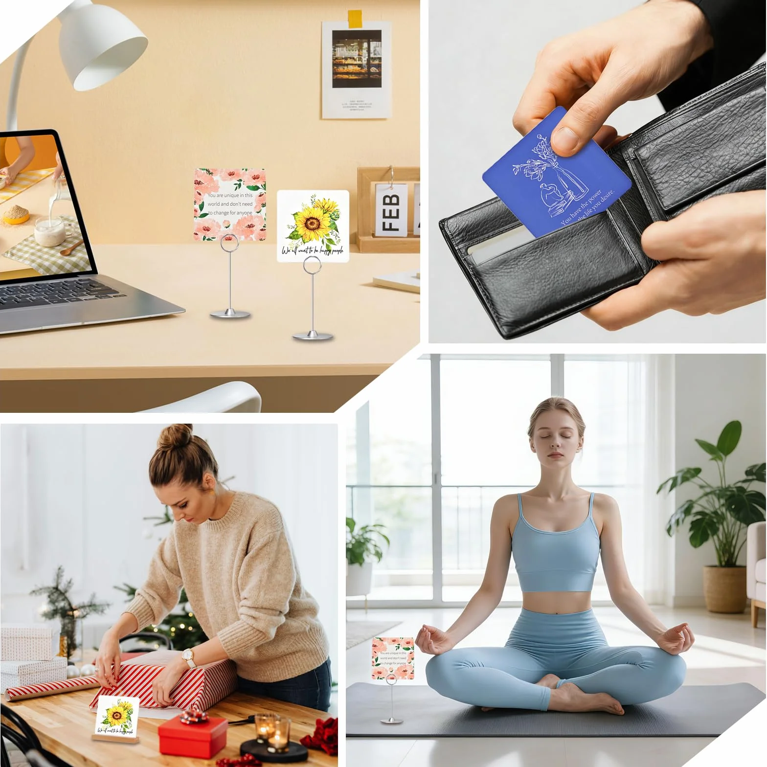 Cartes d’Affirmations Positives pour Femmes Méditation Pleine Conscience Motivation Citations Inspirantes Cadeau Anniversaire