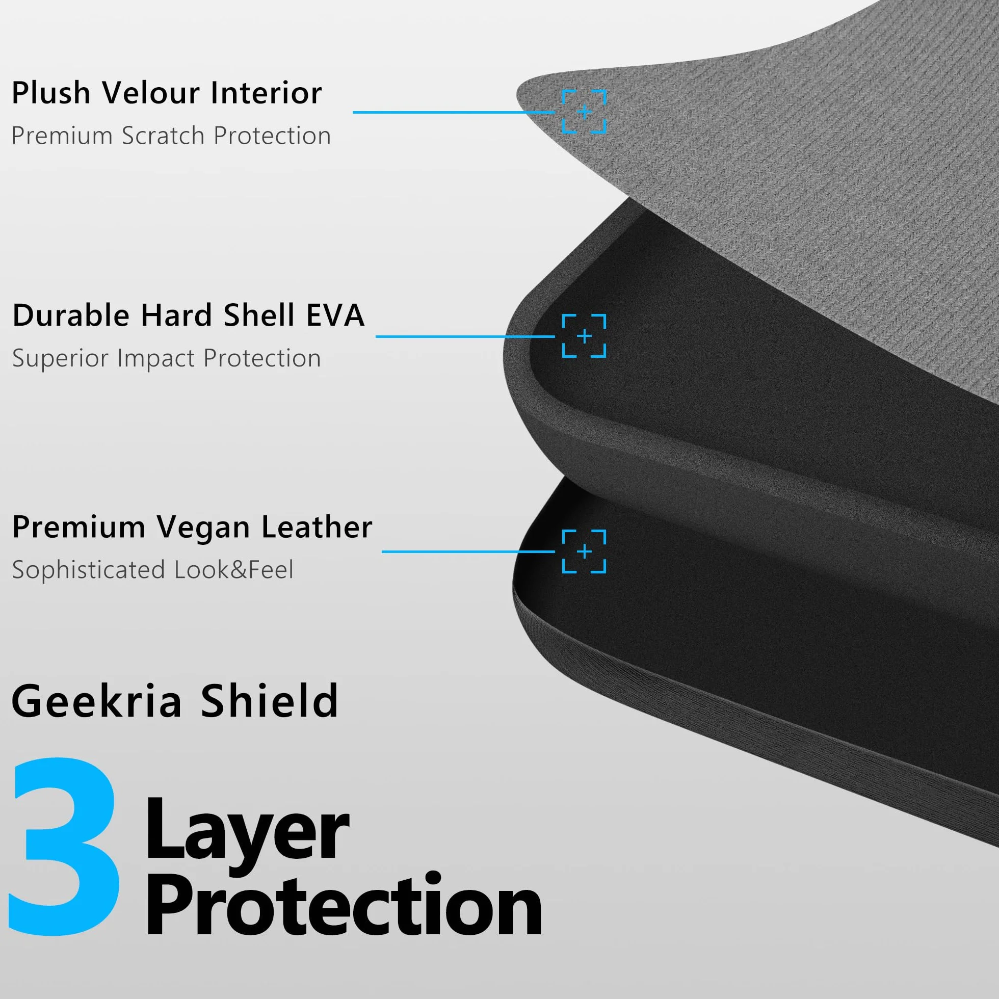 Geekria Étui de Voyage Rigide pour Note AI & Note Pro, Protection Silicone et Rangement Câble, Noir