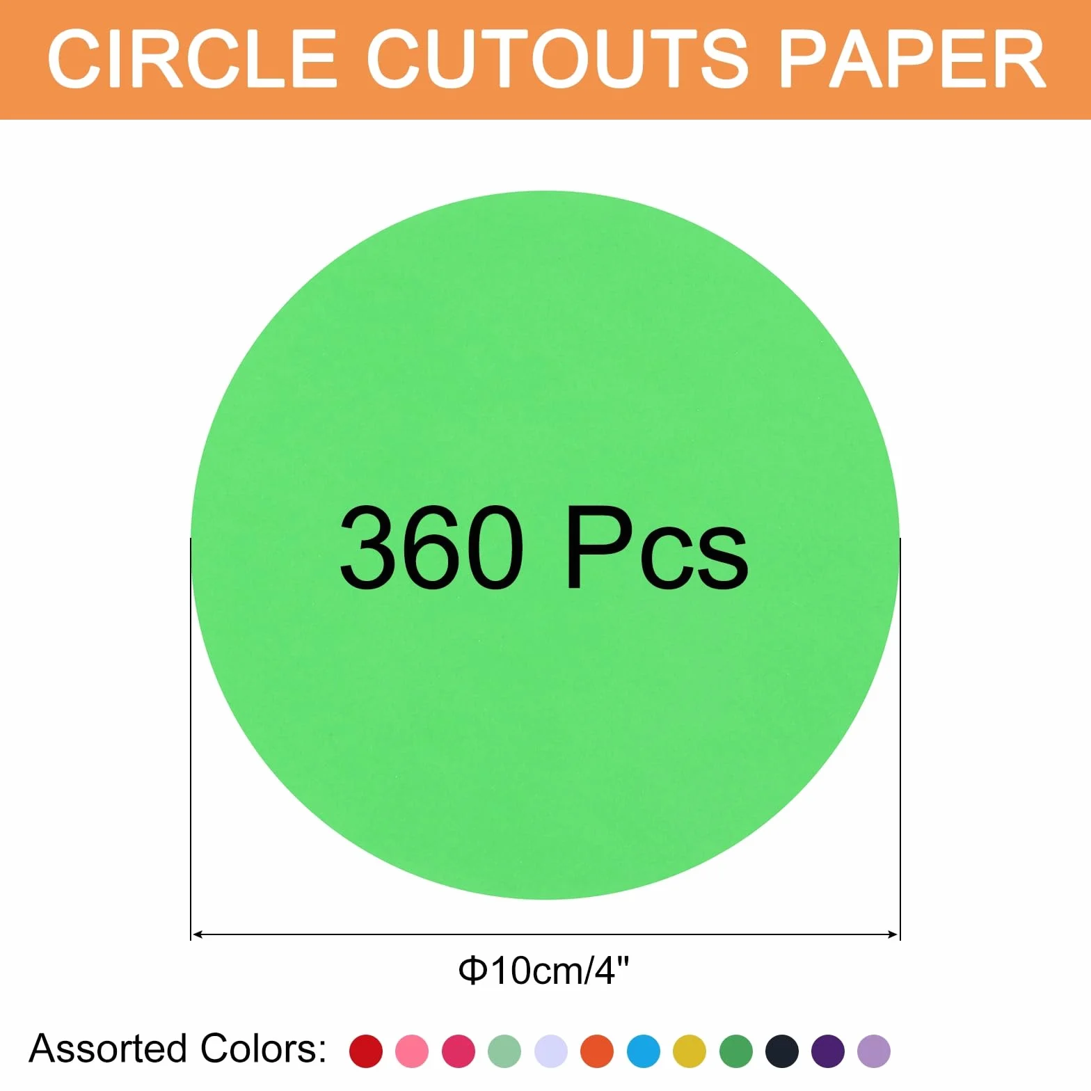 Ronds en Papier 4 Pouces 70gsm Carton Circulaire 360 PCS pour DIY Décoration Tableau d'Affichage