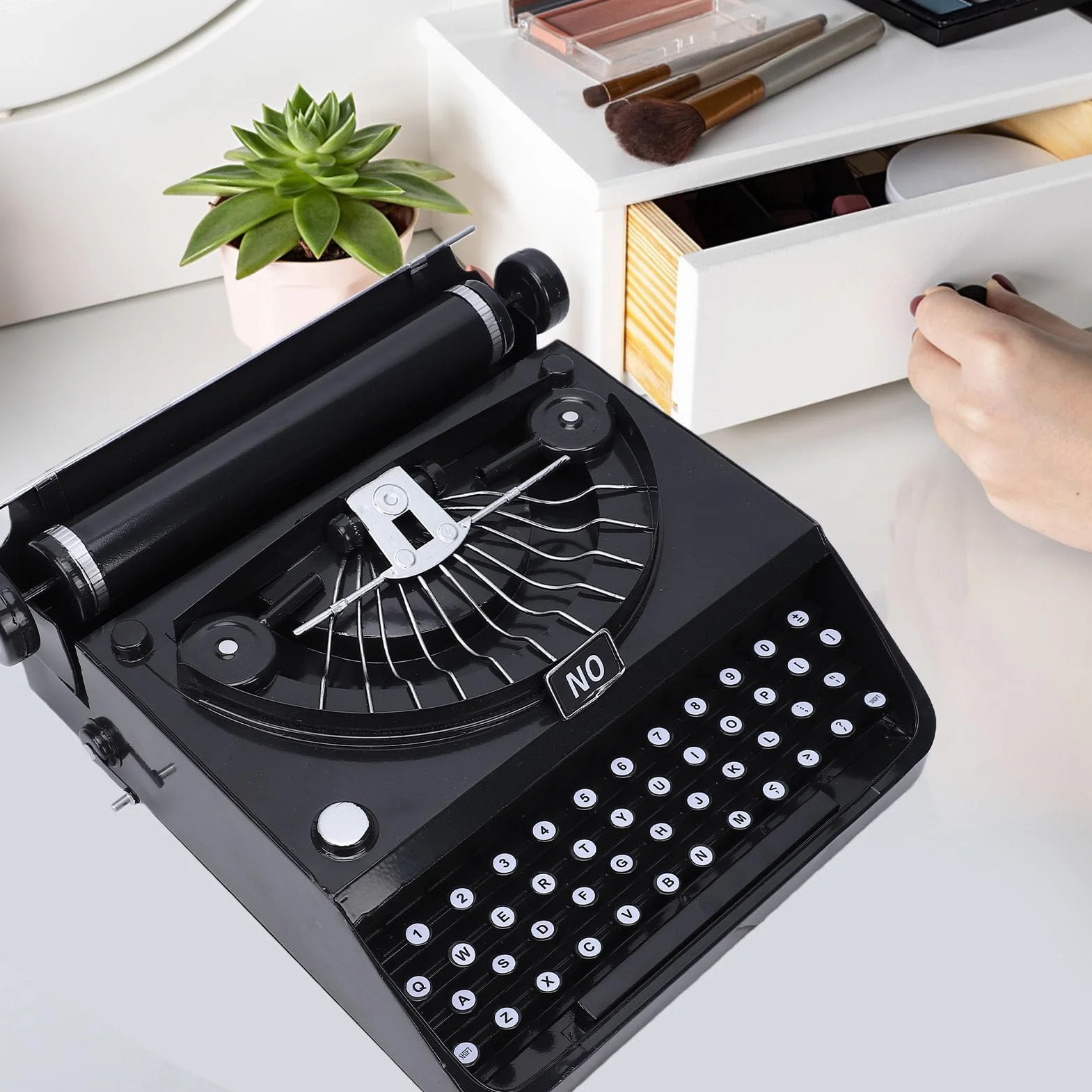 Machine à écrire Antique Noire Portable pour Bureau