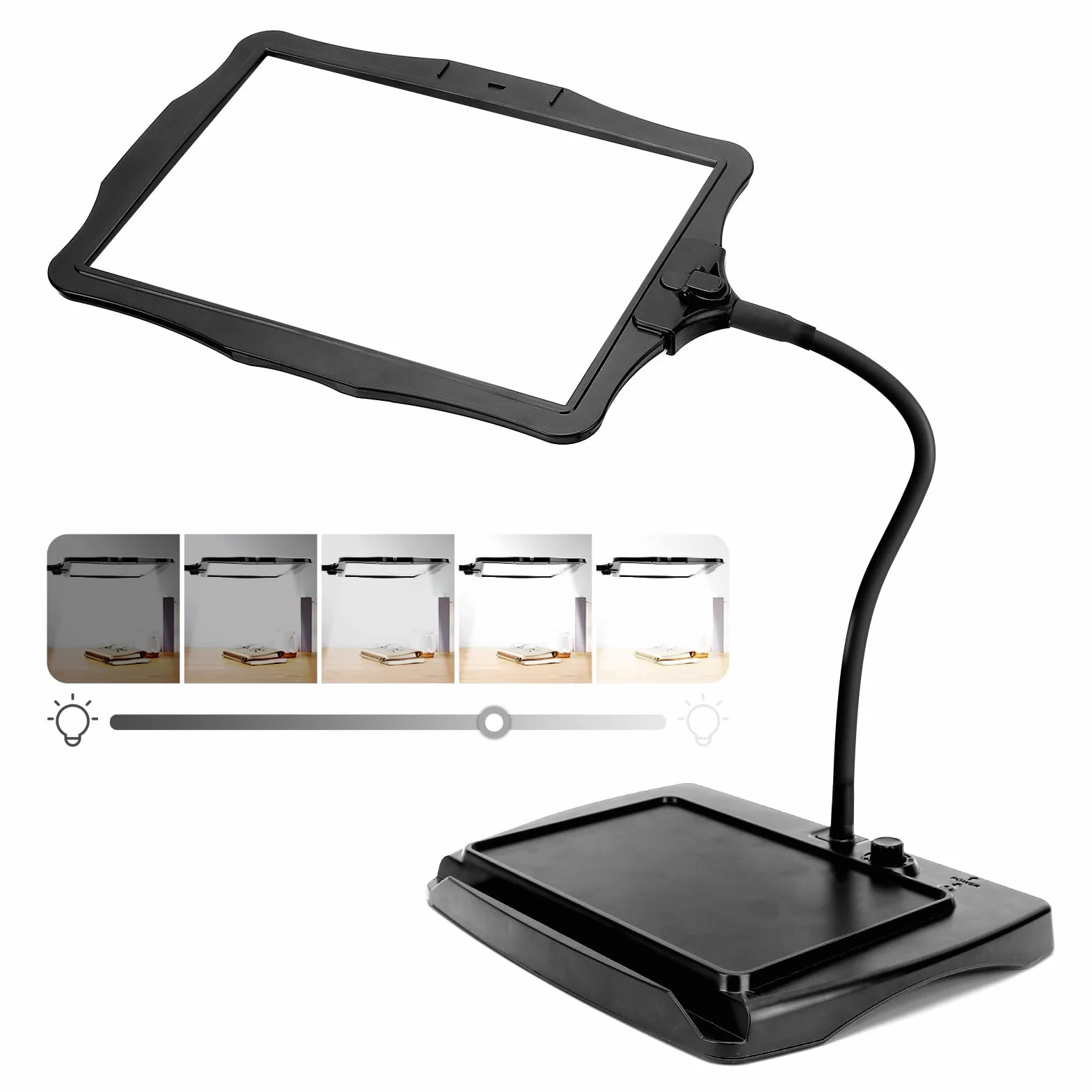 Grande loupe 10x avec lumière LED, col de Cygne, Lampe de Bureau réglable
