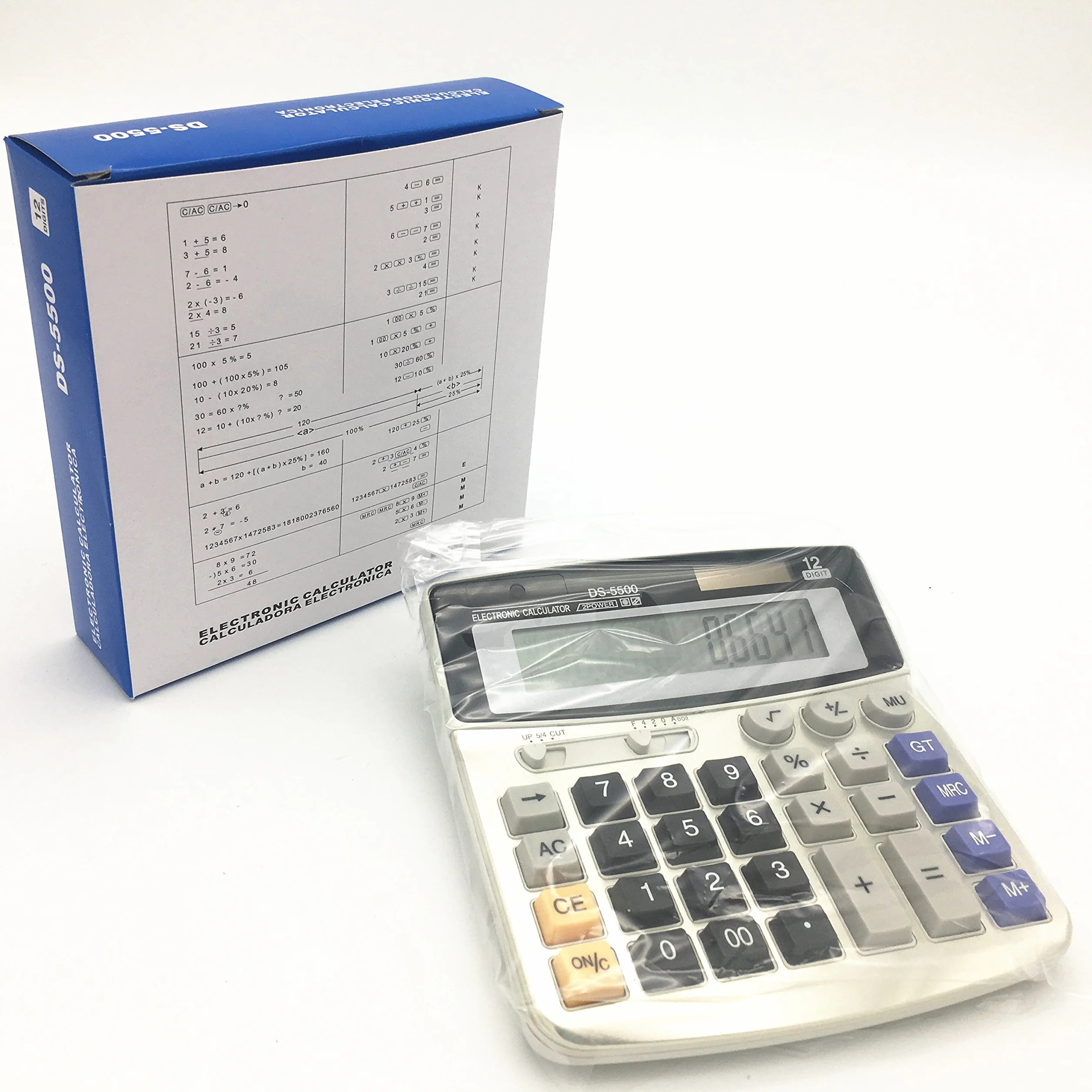 Calculatrice de Bureau électronique 12 Chiffres Grand écran Batterie Solaire