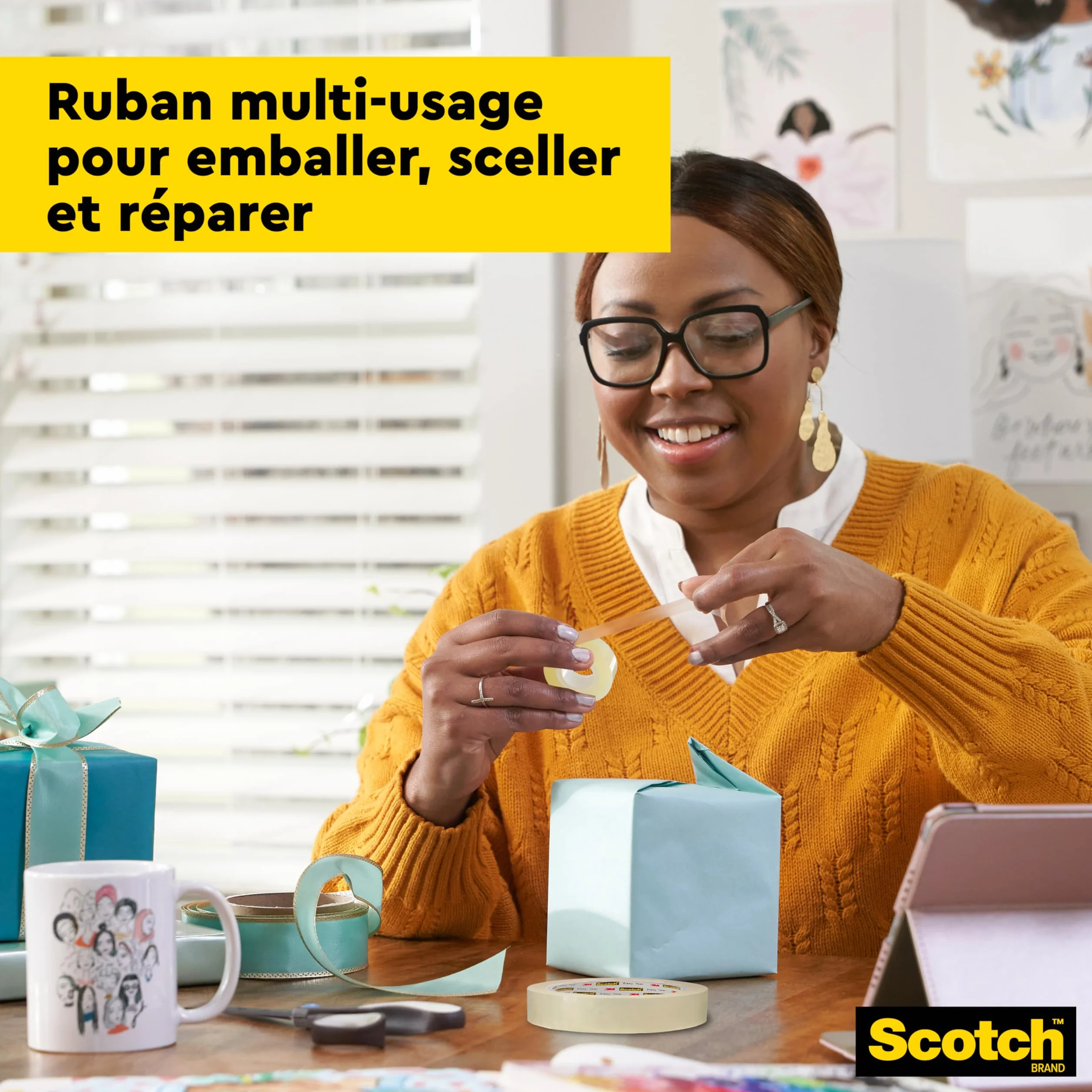 Scotch Ruban Adhésif Transparent 19mm x 33m 8 Rouleaux Usage Général