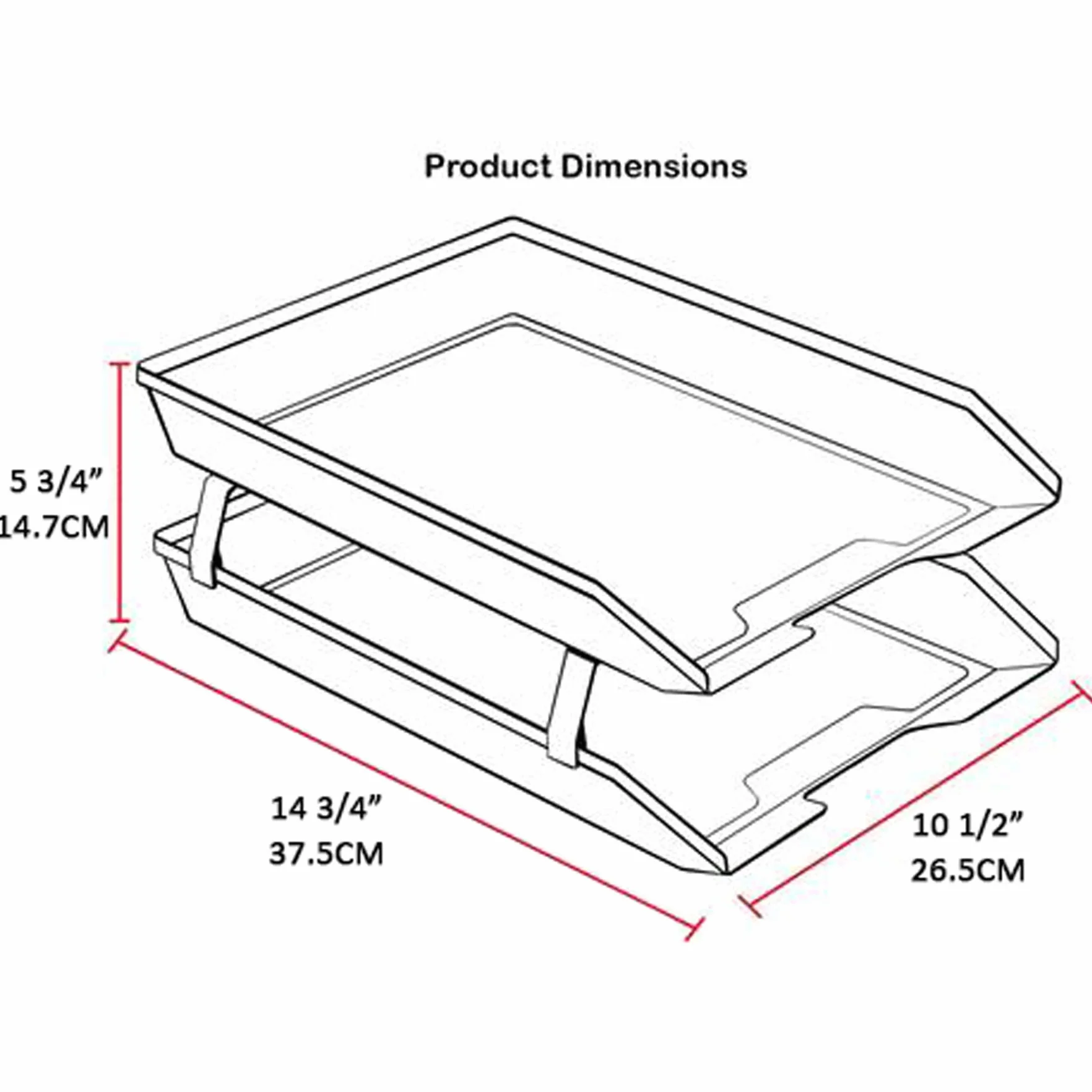 Acrimet Facility Bac à courrier 2 Niveaux Chargement Frontal Format Lettre A4 Organiseur Bureau Plastique Vert Clair