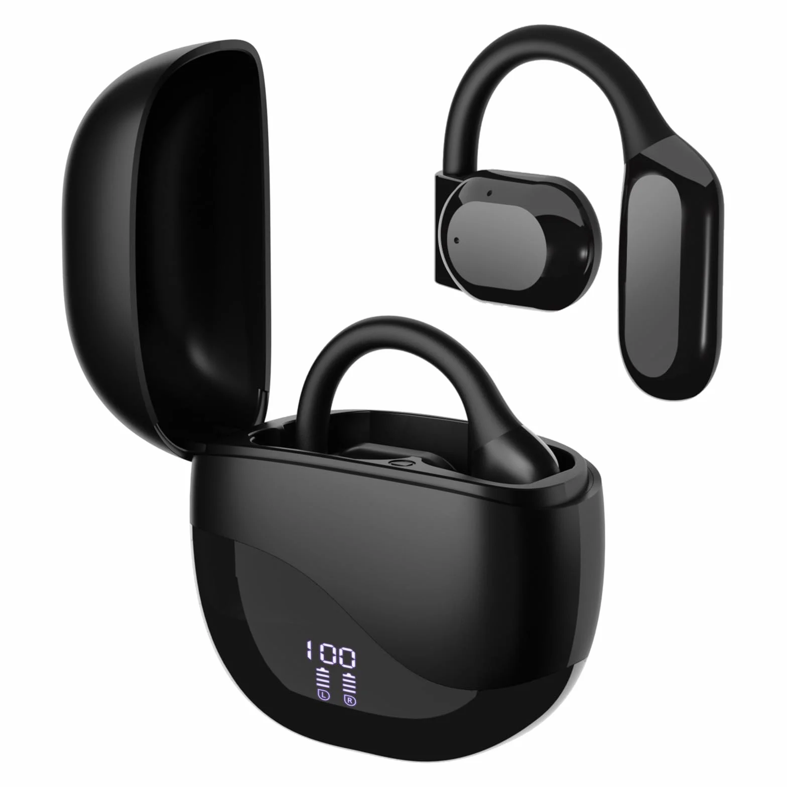 Écouteurs de Traduction Ouverts AI Traducteur Vocal Instantané 138 Langues Bluetooth 5.4 Wearfit Pro 9h Autonomie Noir