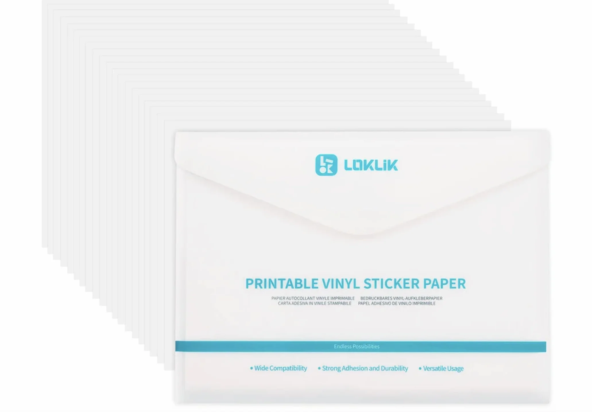 Papier Autocollant Vinyle Mat Imprimable LOKLiK A4 - 20 Feuilles