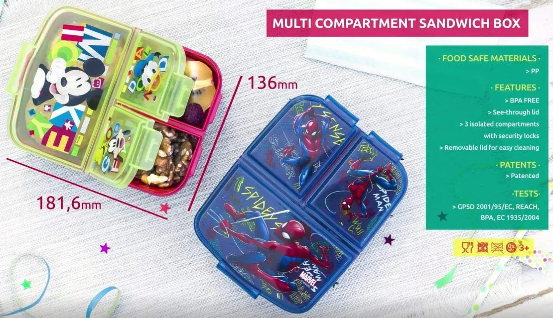 Stor Spiderman (Marvel) Boîte À Déjeuner 3 Compartiments Enfants