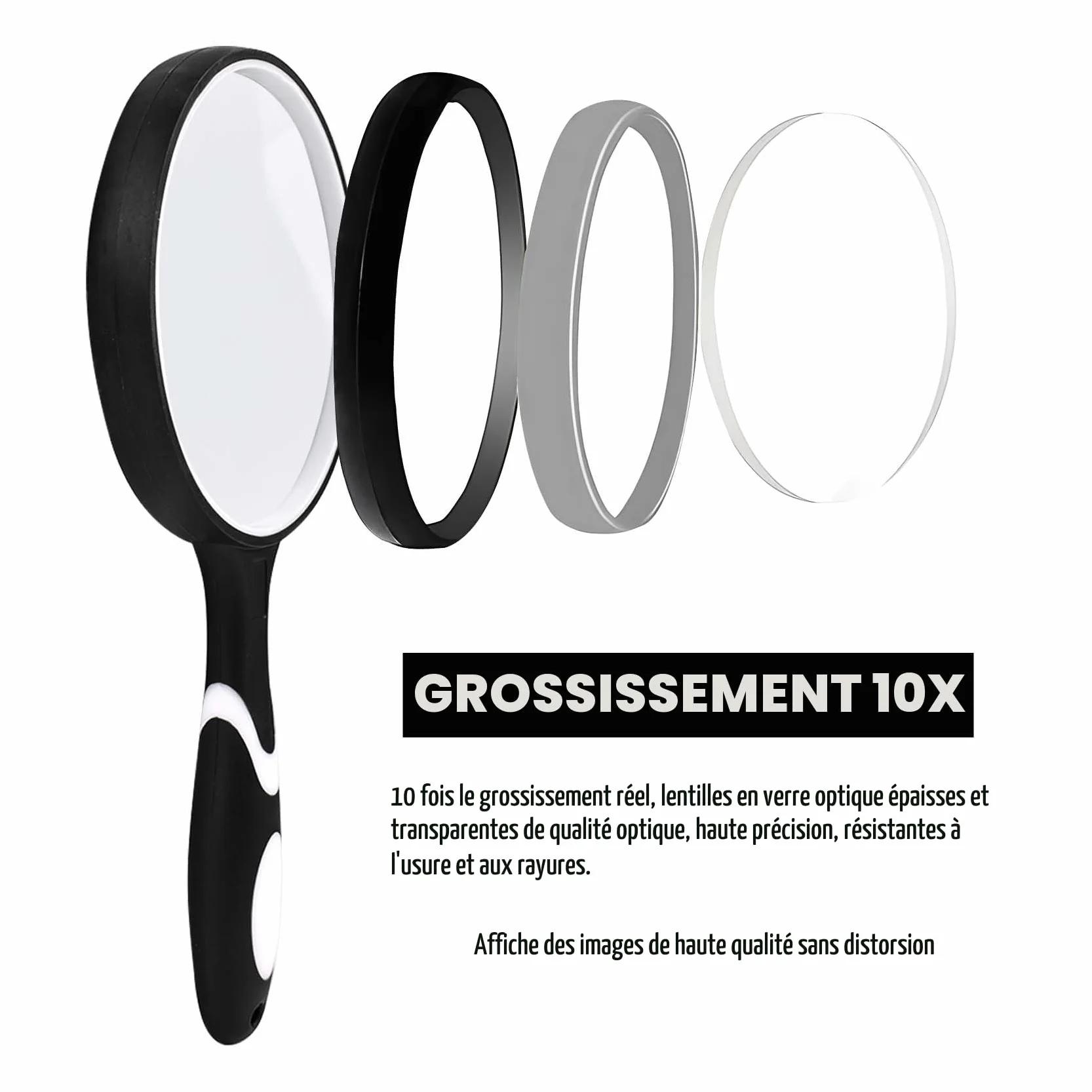 Grande loupe de Lecture en Verre pour Livres scientifiques et Observation