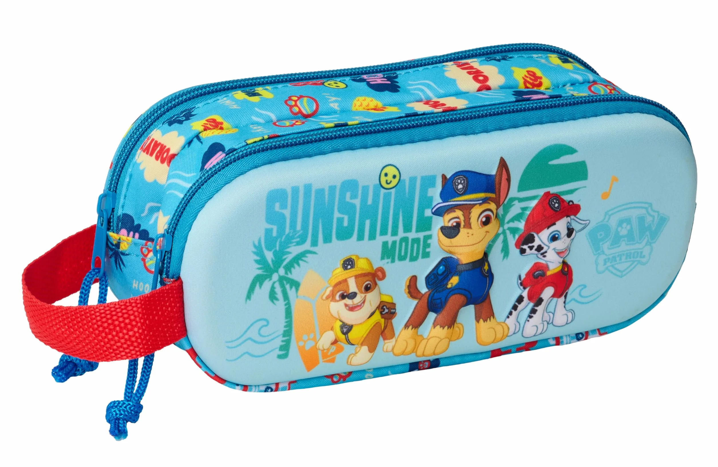 Paw Patrol 3D Trousse Double pour Enfant, 21 x 6 x 8 cm, Bleu