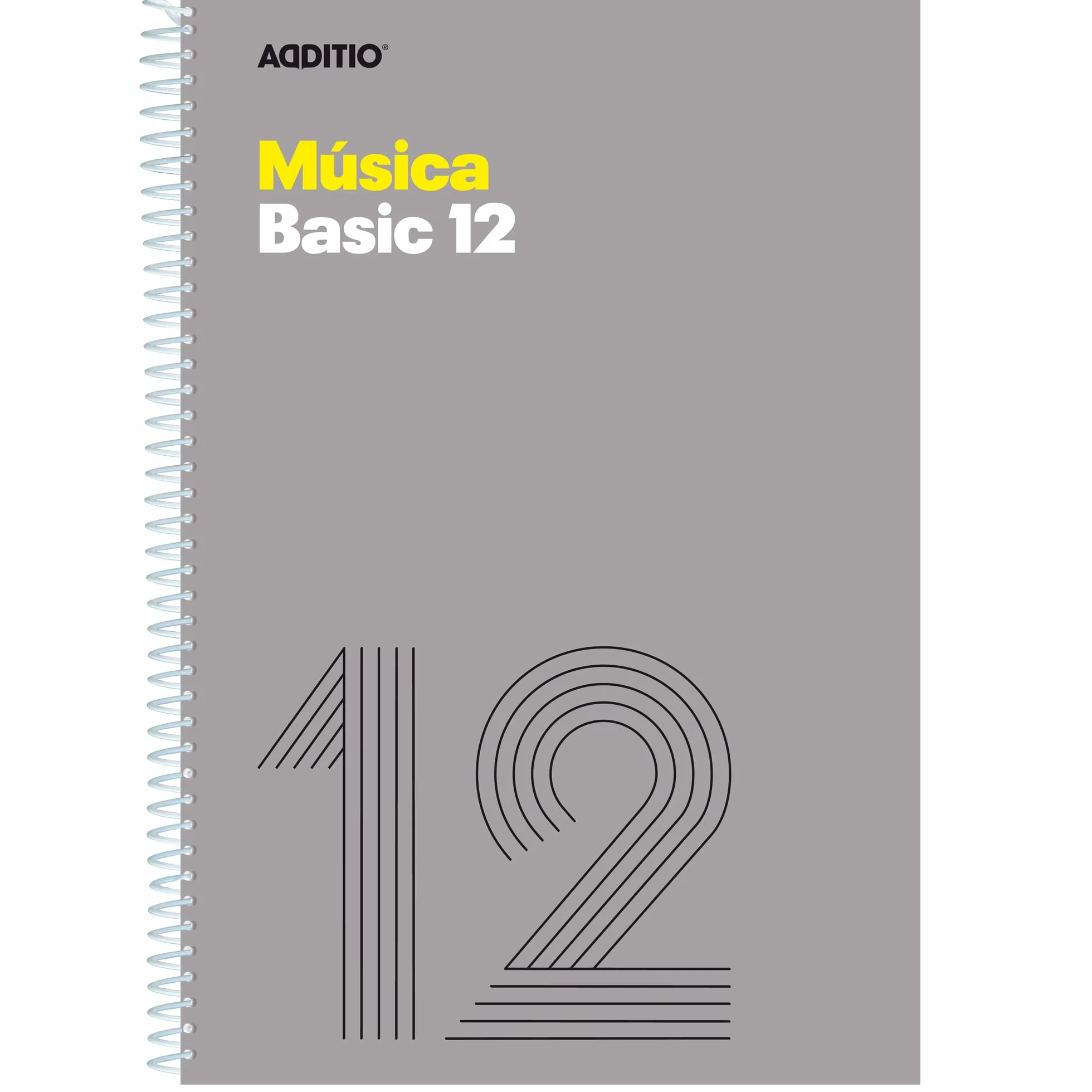 Cahiers de musique BASIC 12 A4 12 portées 10 mm 50 pages Spirale Gris