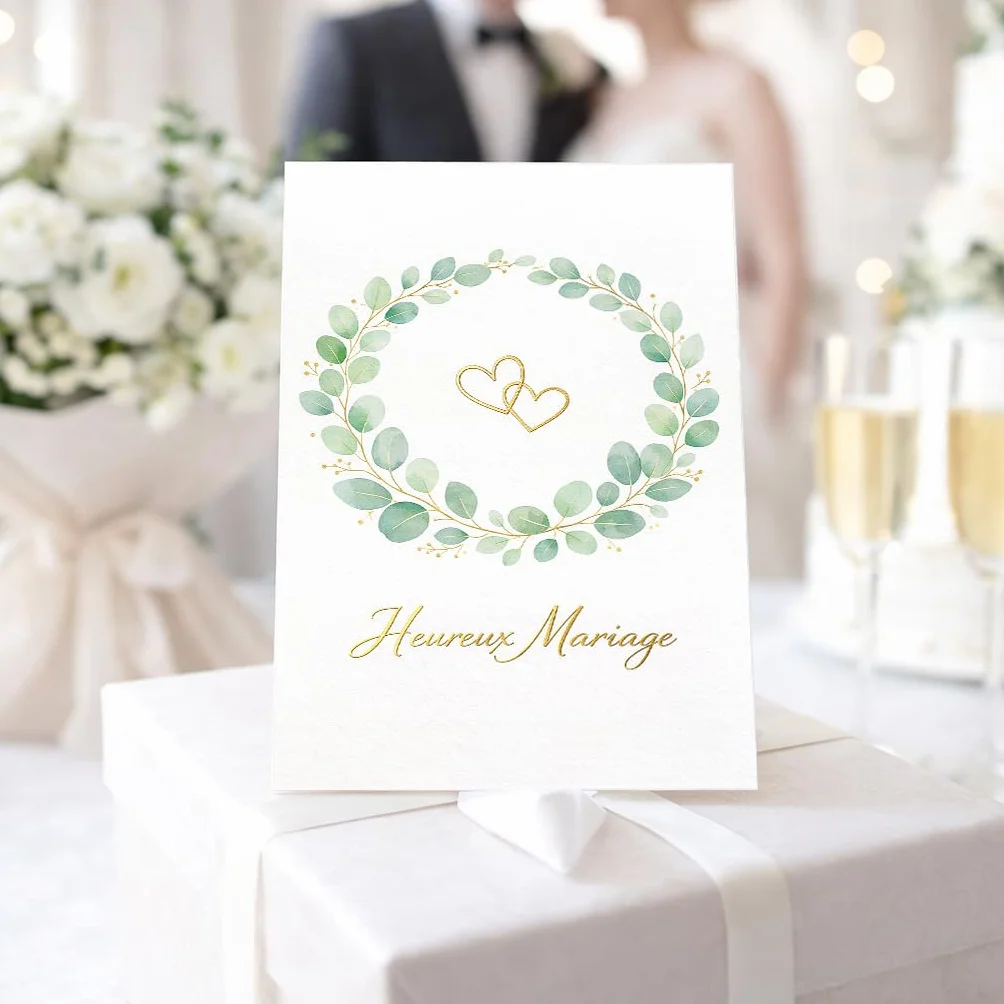 Carte mariage félicitation avec enveloppe