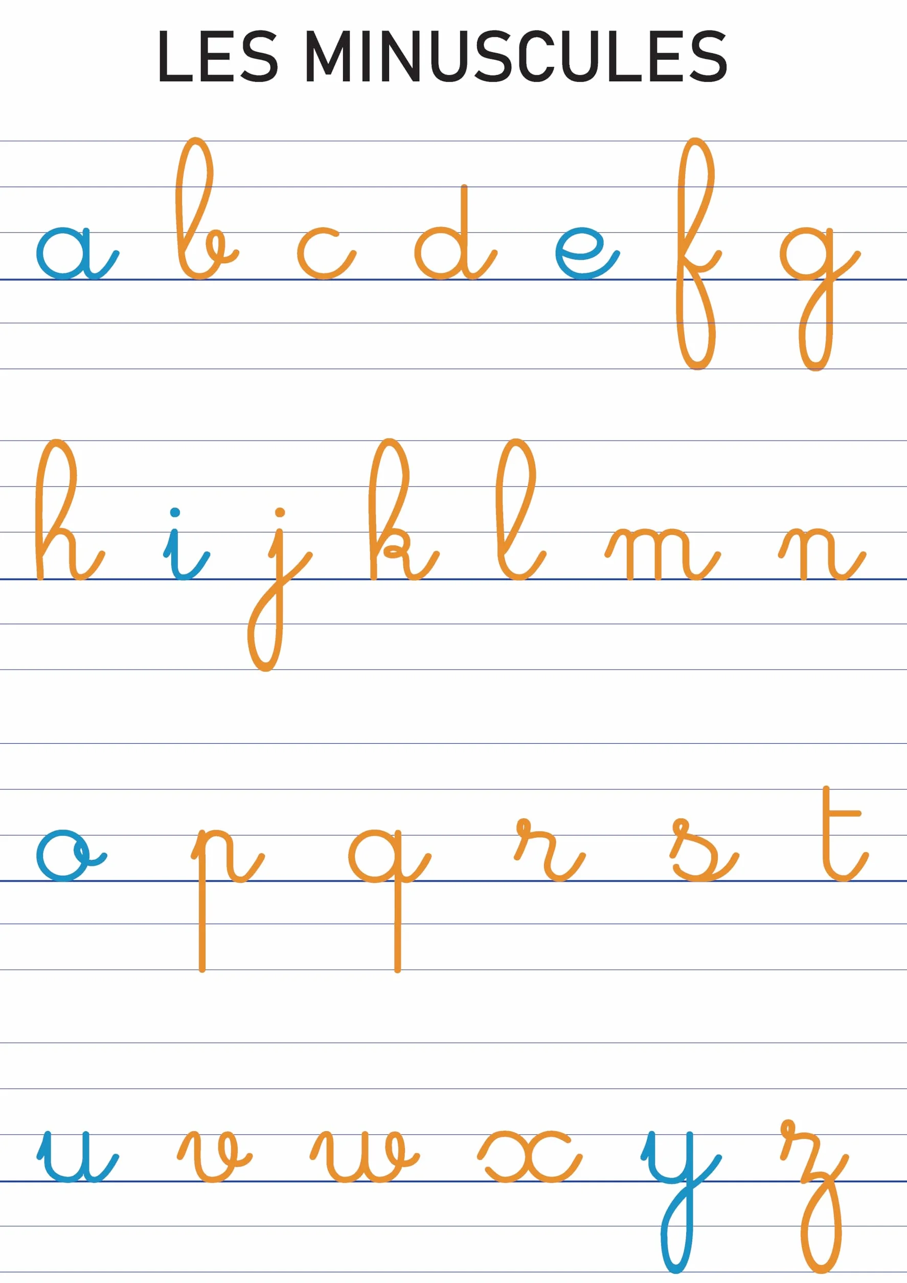 Affiches Pédagogiques A3 Alphabet Cursive Script Capitales 42x30 cm Pack de 3 Support Éducatif