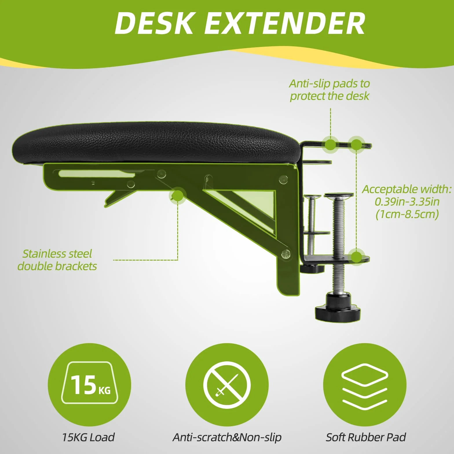 Ergonomics Extension Bureau Plateau, Pliable Repose-Poignet Coude Repose Bras Support, Ordinateur Clavier Plateau Extension De Table