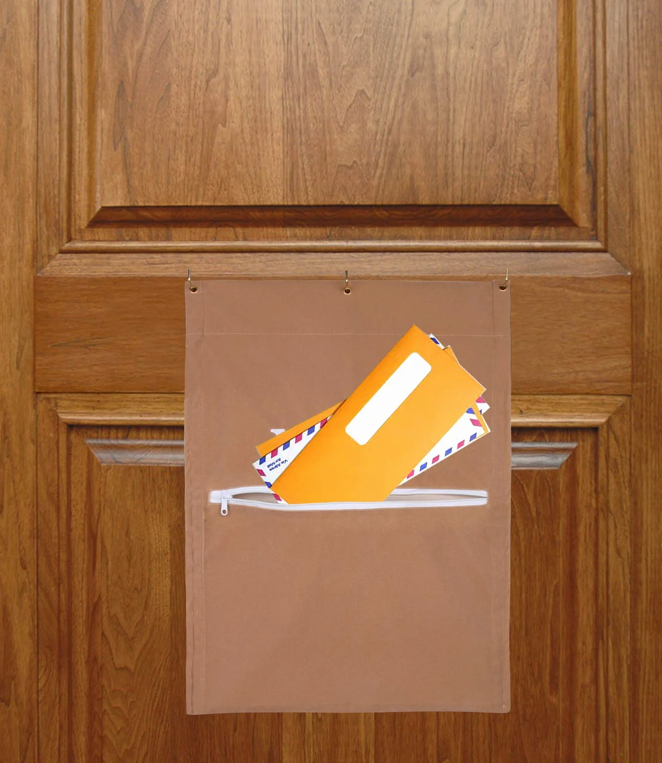 Sac collecteur de courrier marron clair pour porte