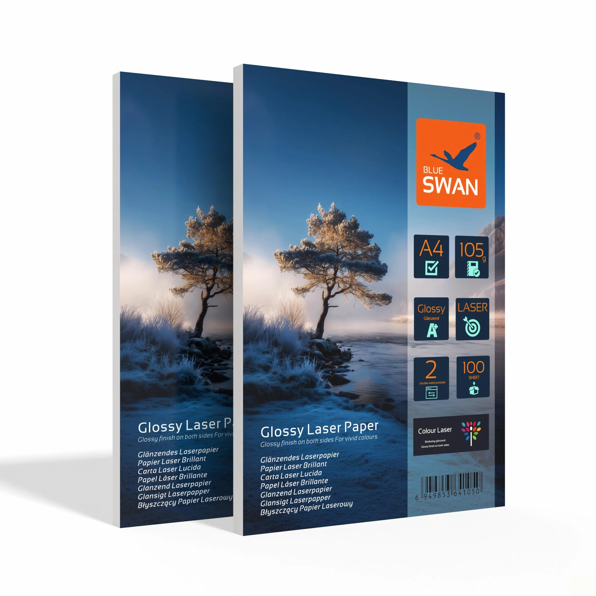 BLUE SWAN Papier Laser Brillant A4 105 g/m² 200 Feuilles Double Face