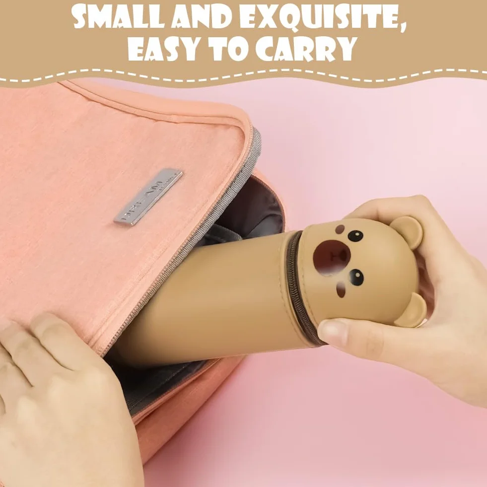 Vicloon Trousse Scolaire 2 en 1 Silicone Souple Rétractable Télescopique Kawaii