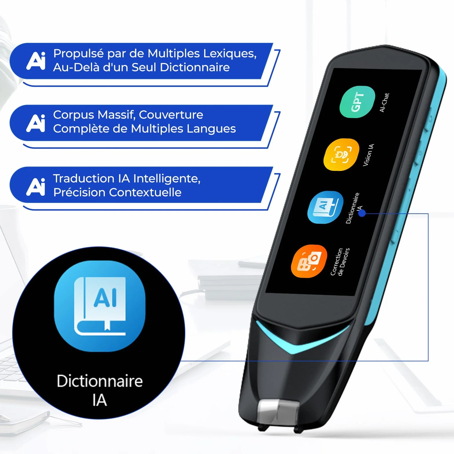 NEWYES Stylo Scanner OCR sans Fil pour Saisie de Données et Traduction Intelligent pour Étudiants