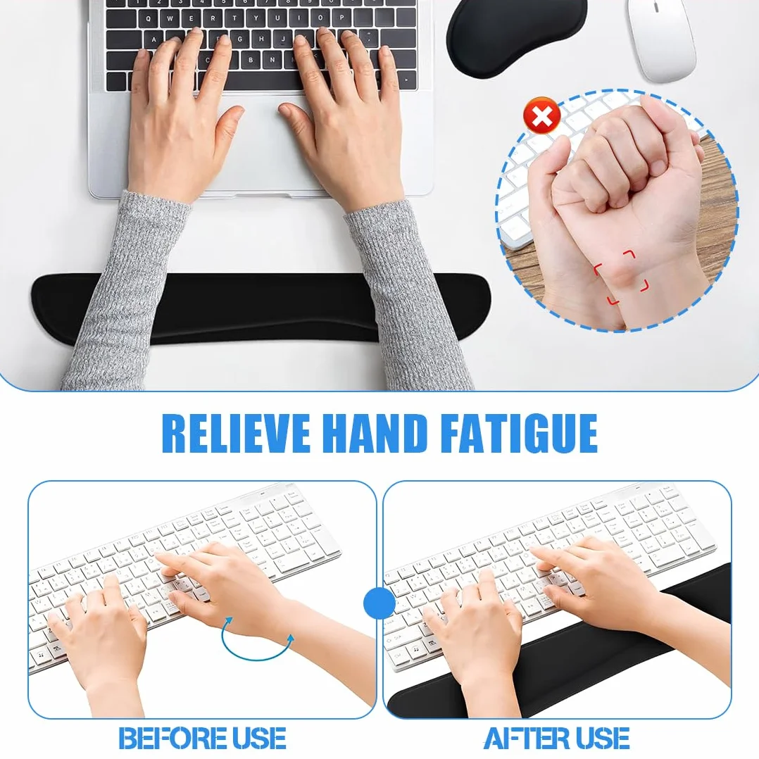 Clavier Repose-Poignet Support, Pad Anti-Dérapant Coussin Ergonomique Conception