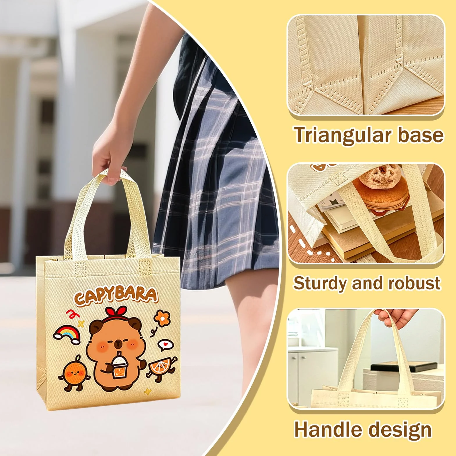 Ensemble de Capybara Papeterie Trousse Scolaire avec Post It Livre Mini Cahier Spirale Stickers Sac Cadeau