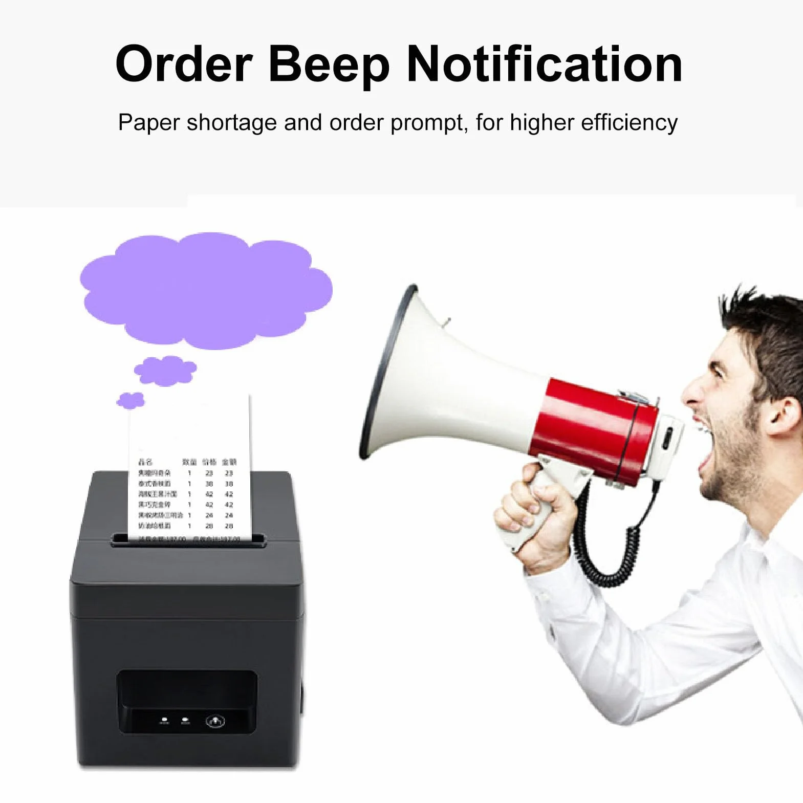 Fafeicy Imprimante Thermique USB Découpeur Automatique Tickets Caisse 80mm Prise UE