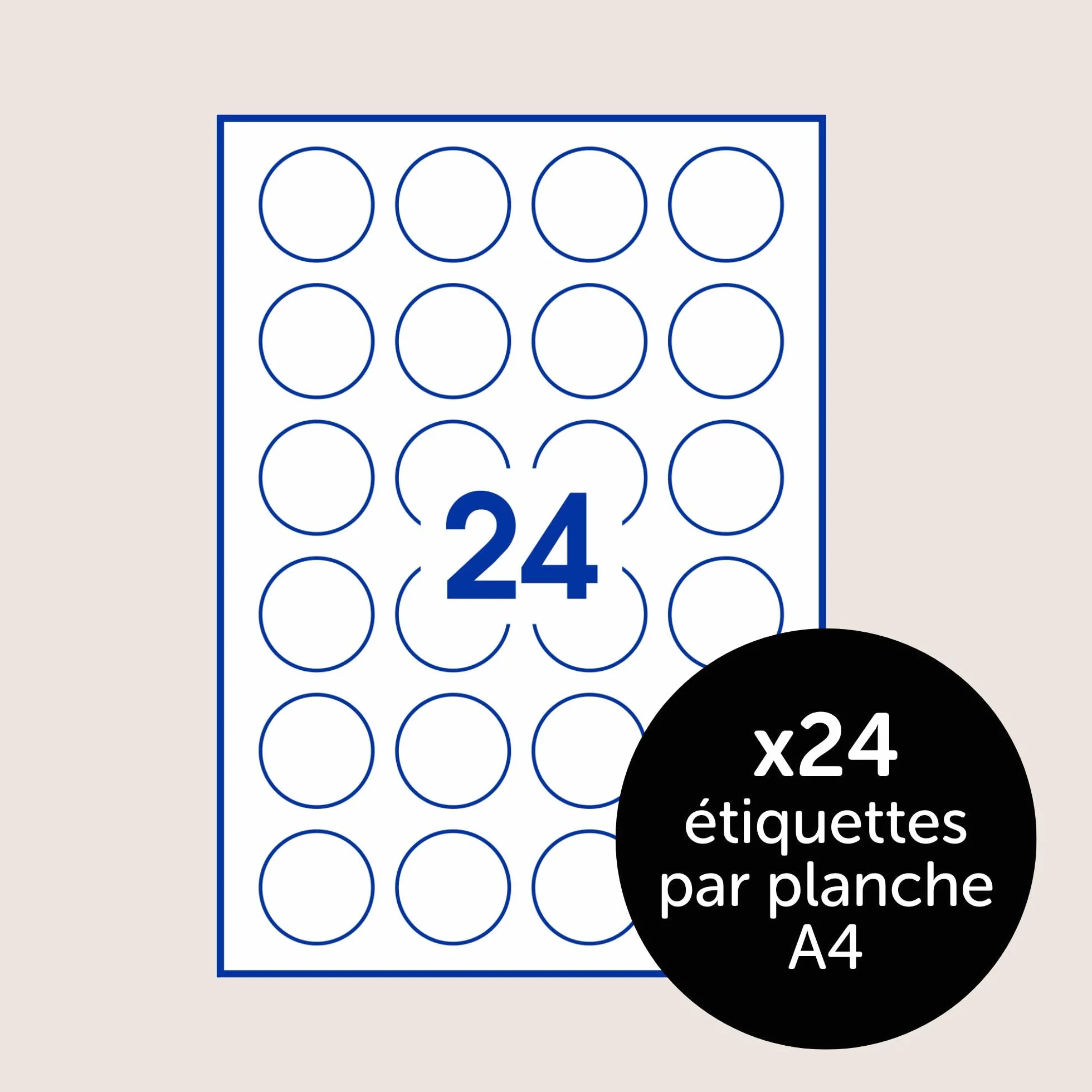 AVERY 240 étiquettes Jet d'encre blanches brillant 40mm Rondes