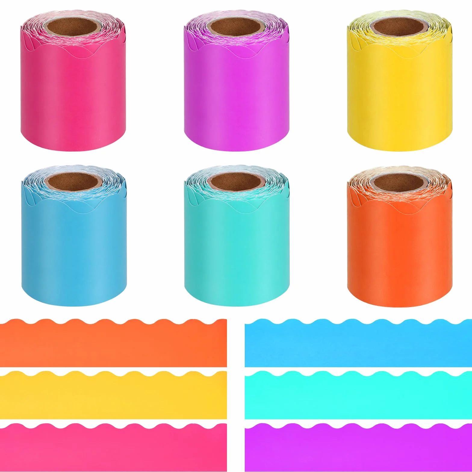 Swpeet 6 rouleaux 196.8 pieds 6 couleurs panneau d'affichage bordure combo Kit