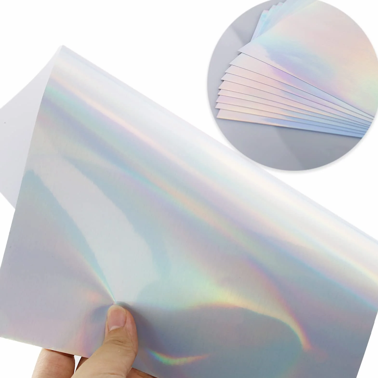 Papier autocollant holographique A4 imprimable en vinyle imperméable séchage rapide lot de 10