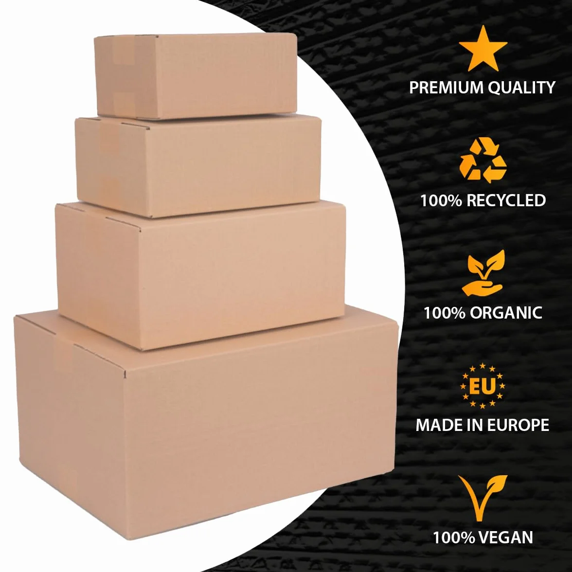 Cartons pliants d’emballage 500 x 500 x 500 mm brun simple cannelure 25 pièces