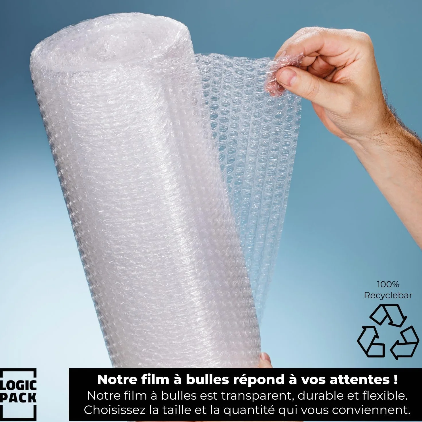 Rouleau Papier Bulle 100m x 50 cm 50 Microns Film 2 Couches Protection Déménagement Objets Fragiles