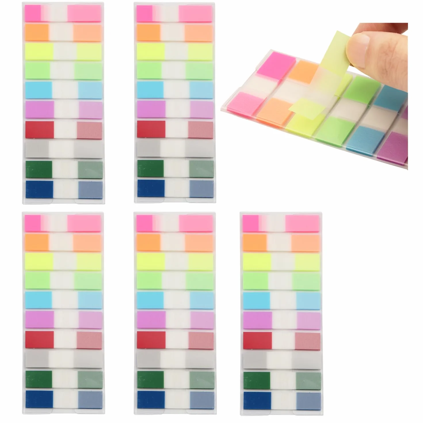 Sticky Notes PET Transparent Multicolore Lot de 1000 Marque-pages Mémo