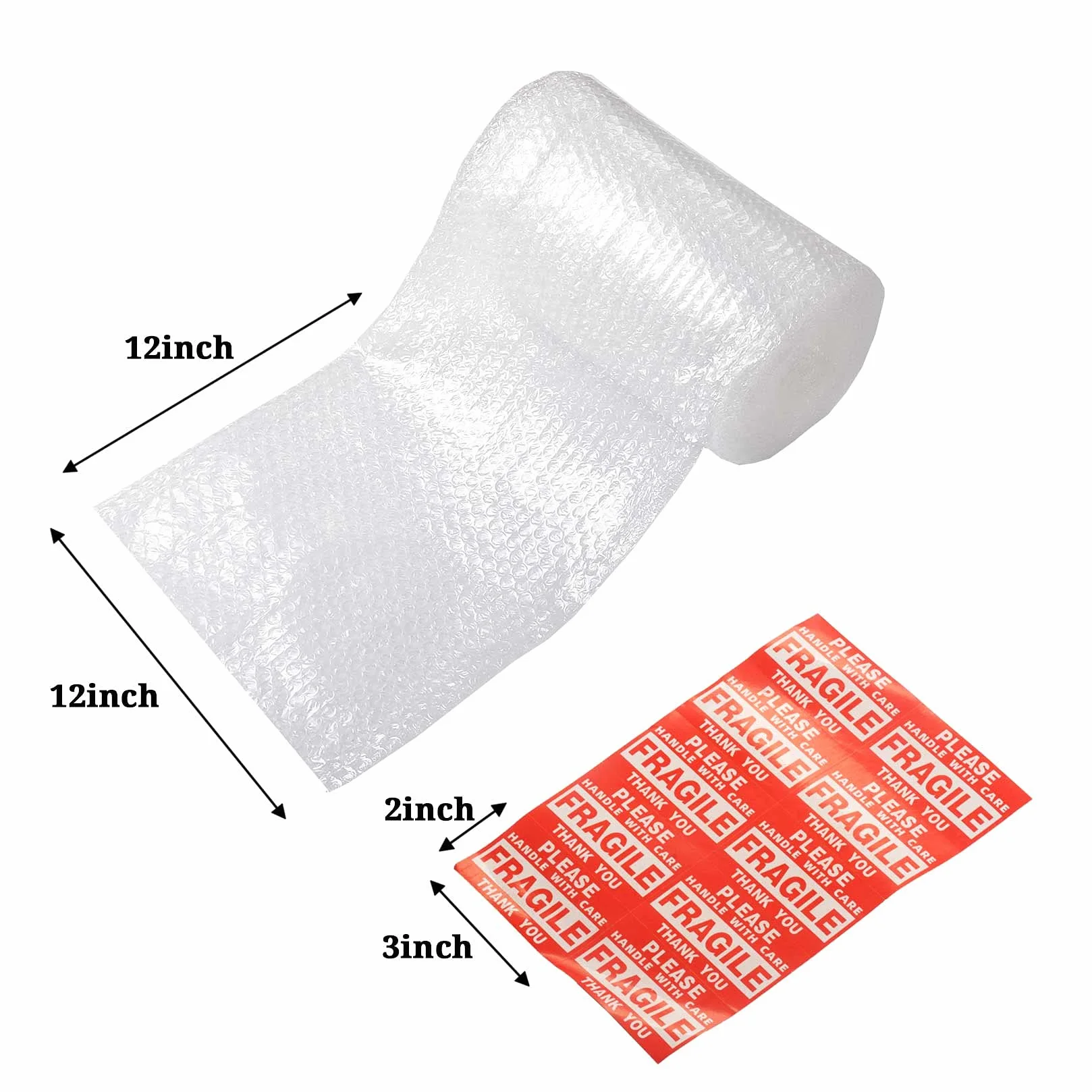 Cymax Papier Bulle 22 m, Film à Bulles d'Air pour Déménagement et Emballage, 300 mm x 11 m/Rouleau, Perforés tous les 30 cm, 20 Autocollants Fragiles Inclus, 2 Rouleaux