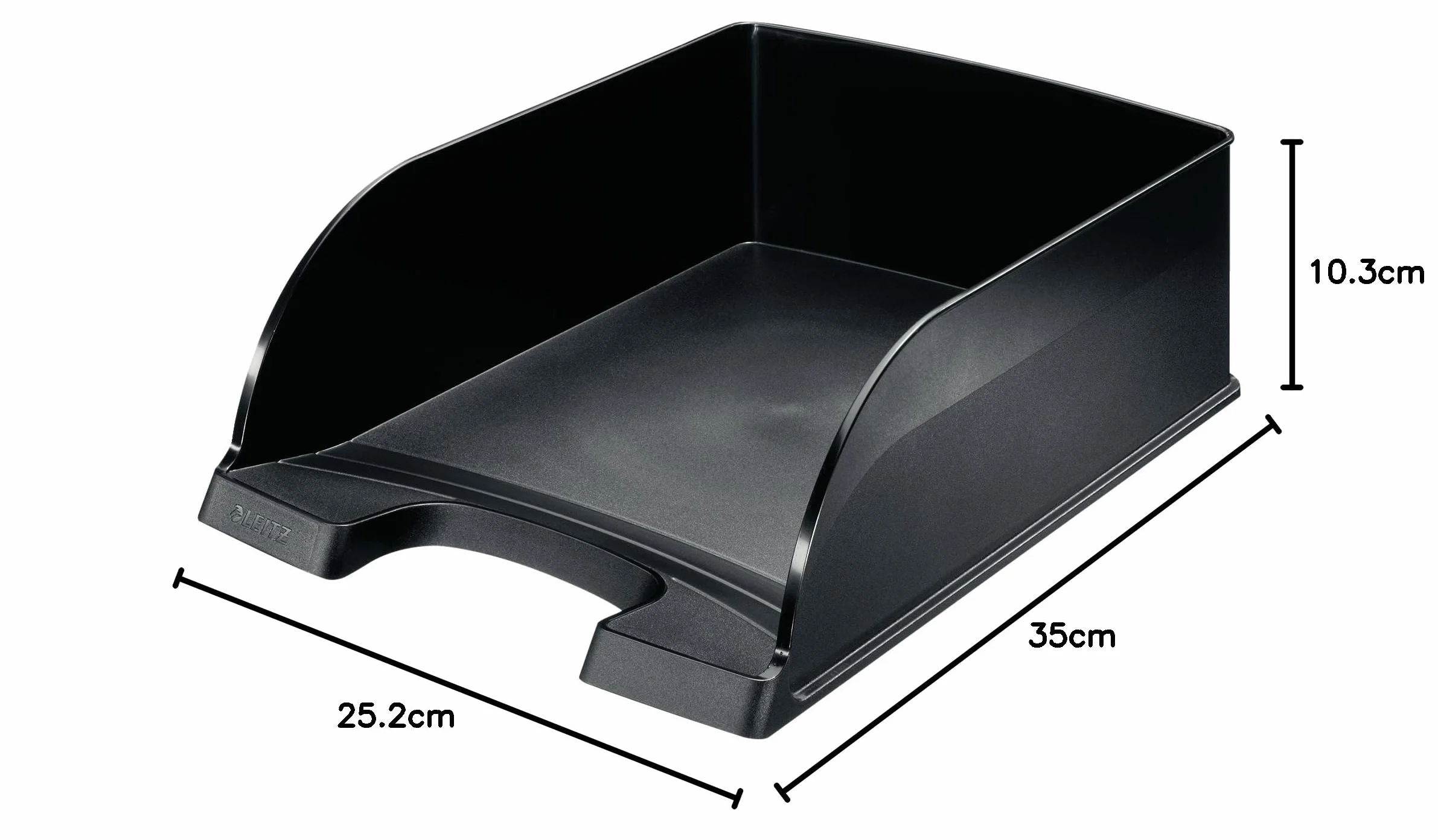 Leitz Corbeille à Courrier A4 Jumbo Noir Plus 103 mm