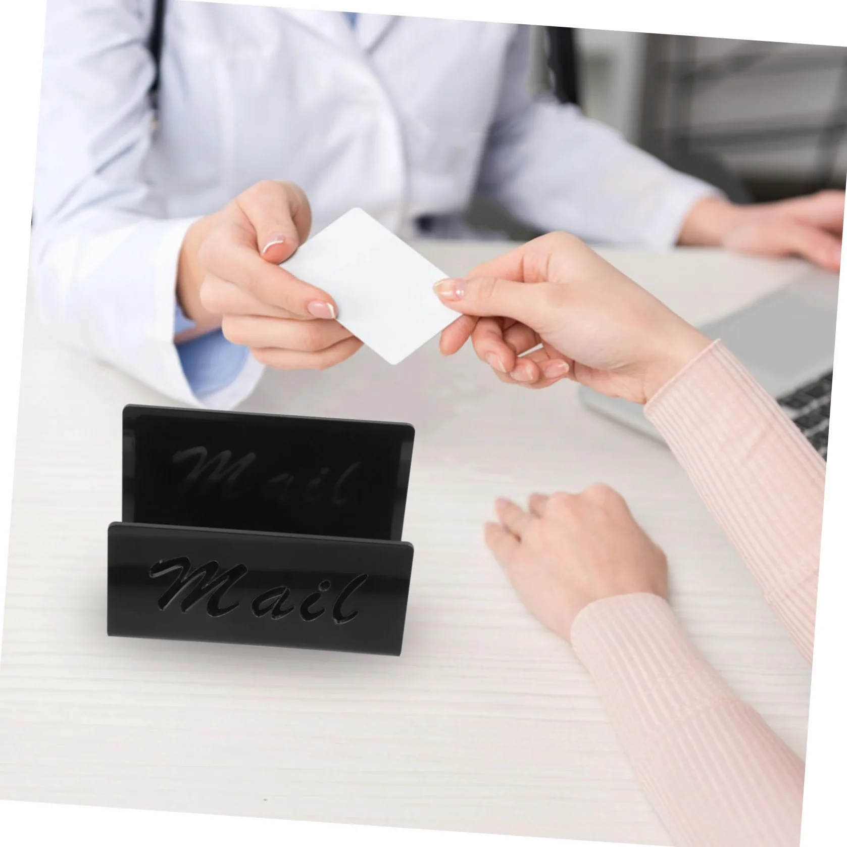 NUOBESTY Organisateur de Bureau en Acrylique Noir Porte-courrier Trieuse de Lettres pour Documents et Courrier