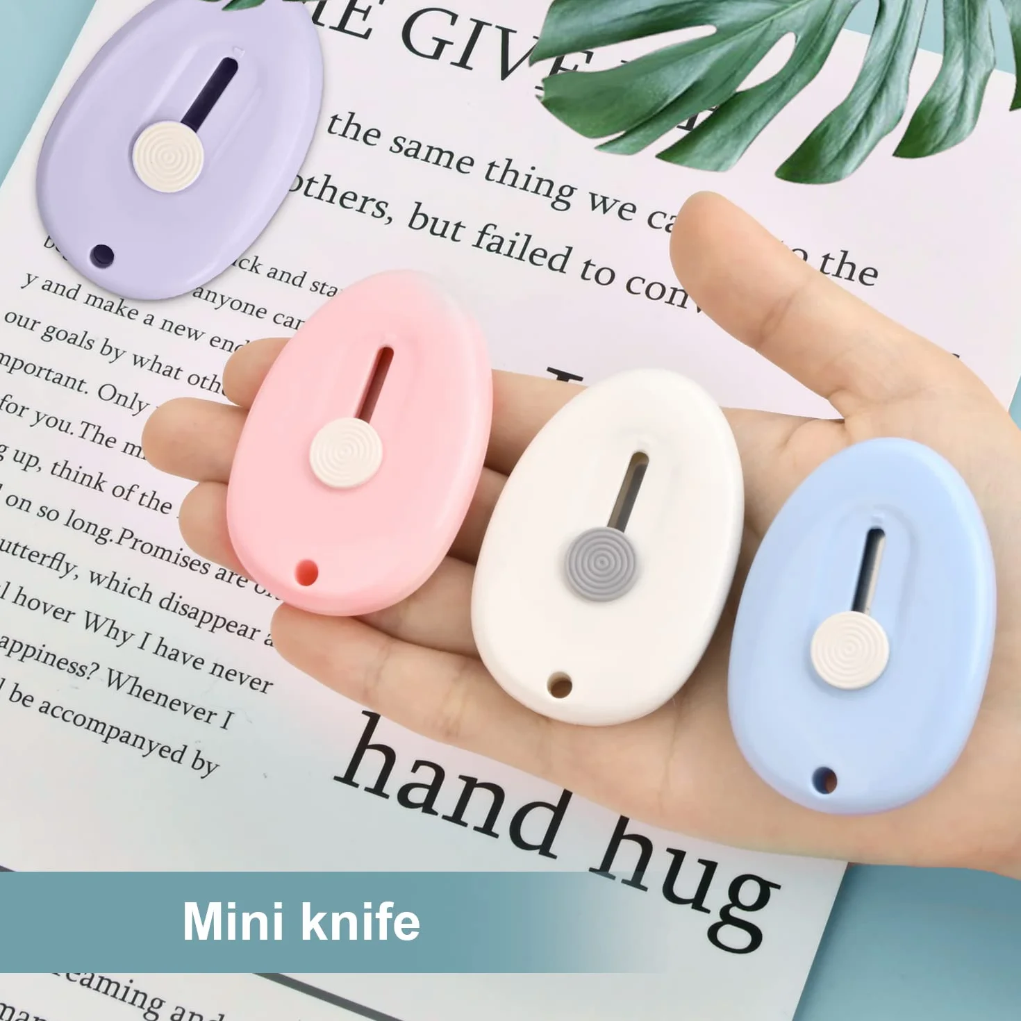 Ouvre-lettres 4 Pièces, Mini Couteaux de Poche, Ouvre Enveloppe en Plastique Rétractable pour Courrier