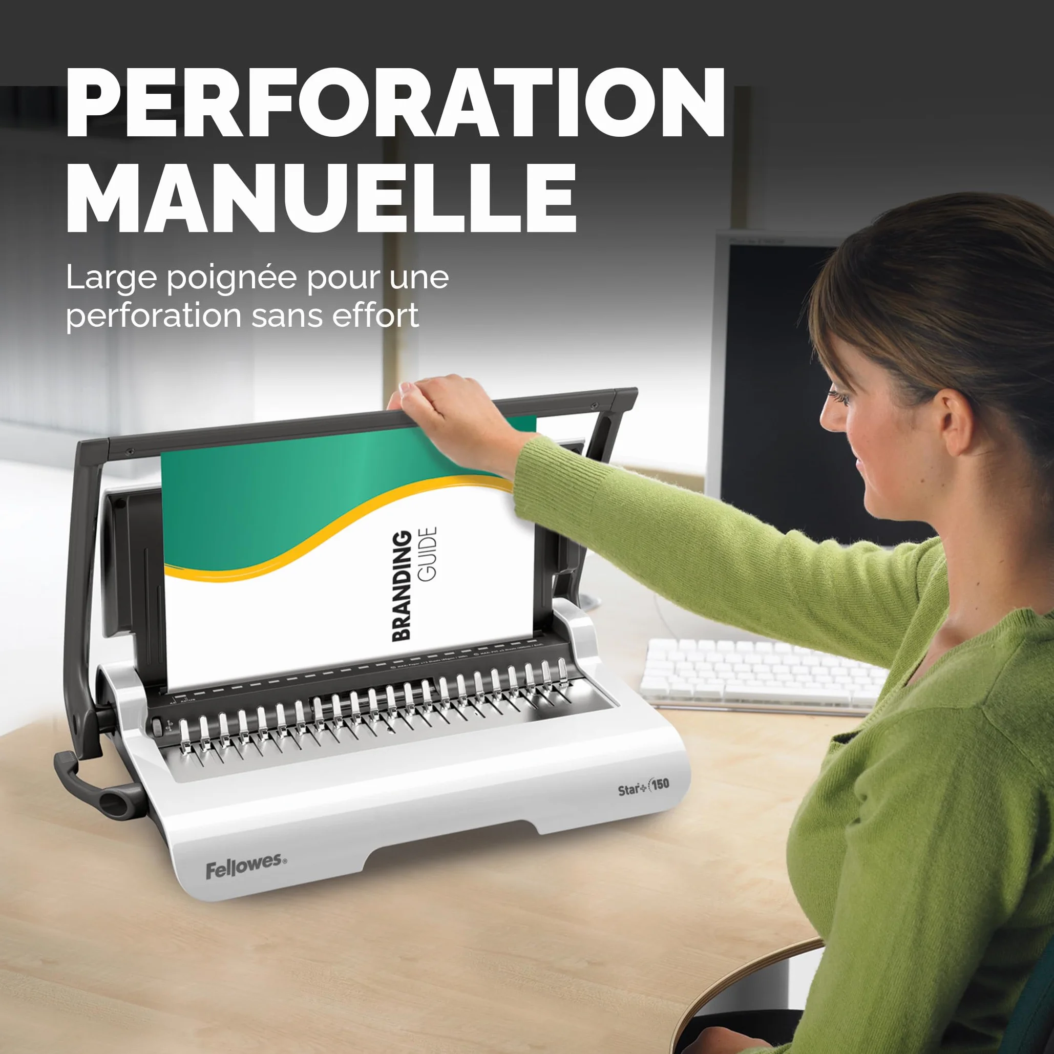 Fellowes Star+ Machine à relier A4 15 feuilles 150 feuilles anneaux plastique