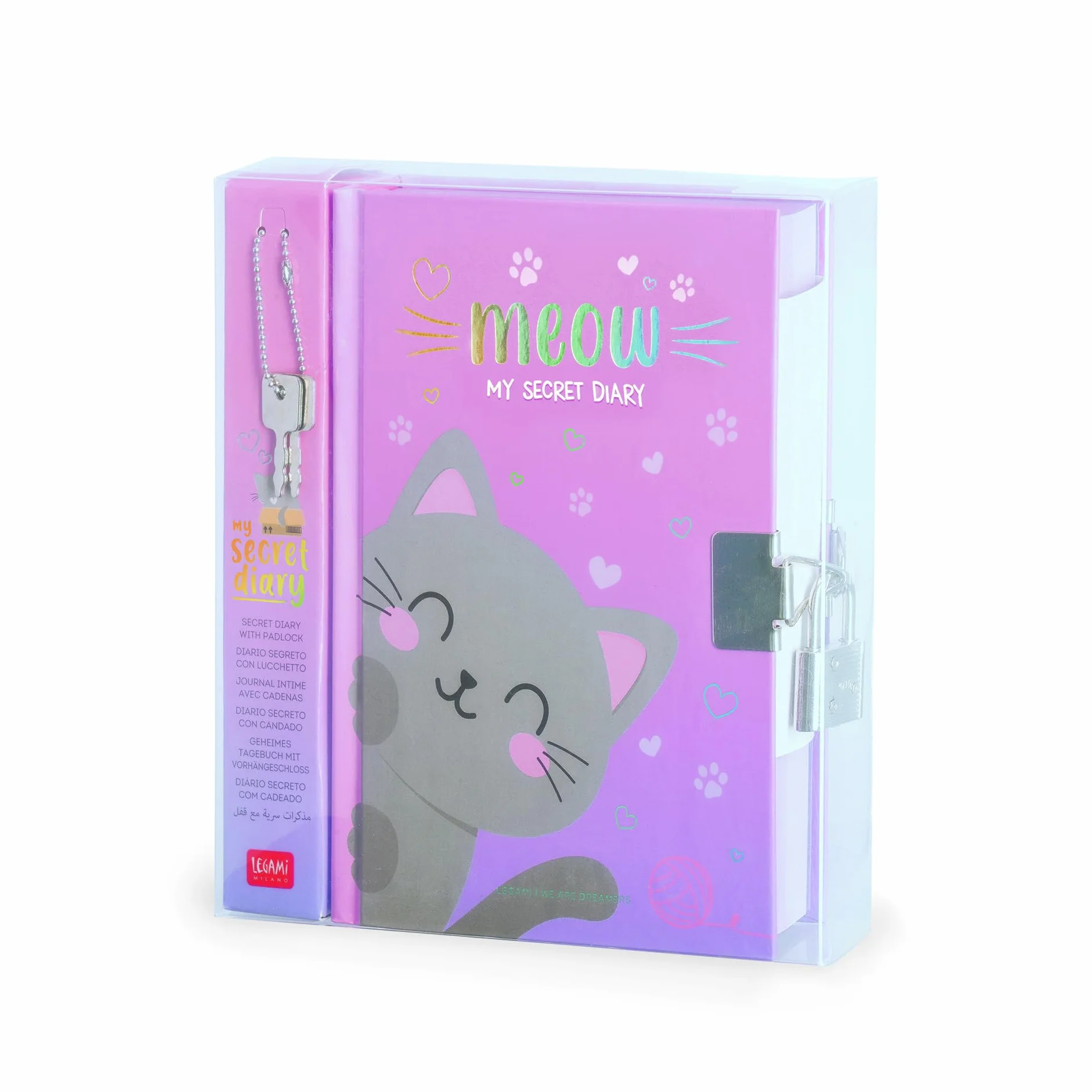LEGAMI Journal Secret avec Serrure 328 pages Thème Kitty 11x15,5 cm