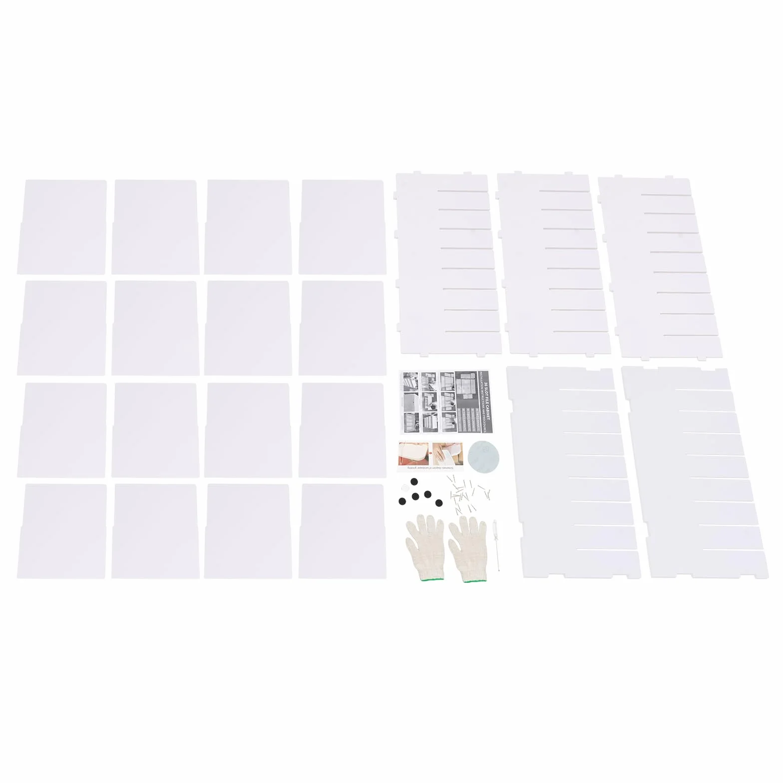 Classeur Rangement Documents 36 Slots PVC Blanc pour Écoles Salles d'Étude