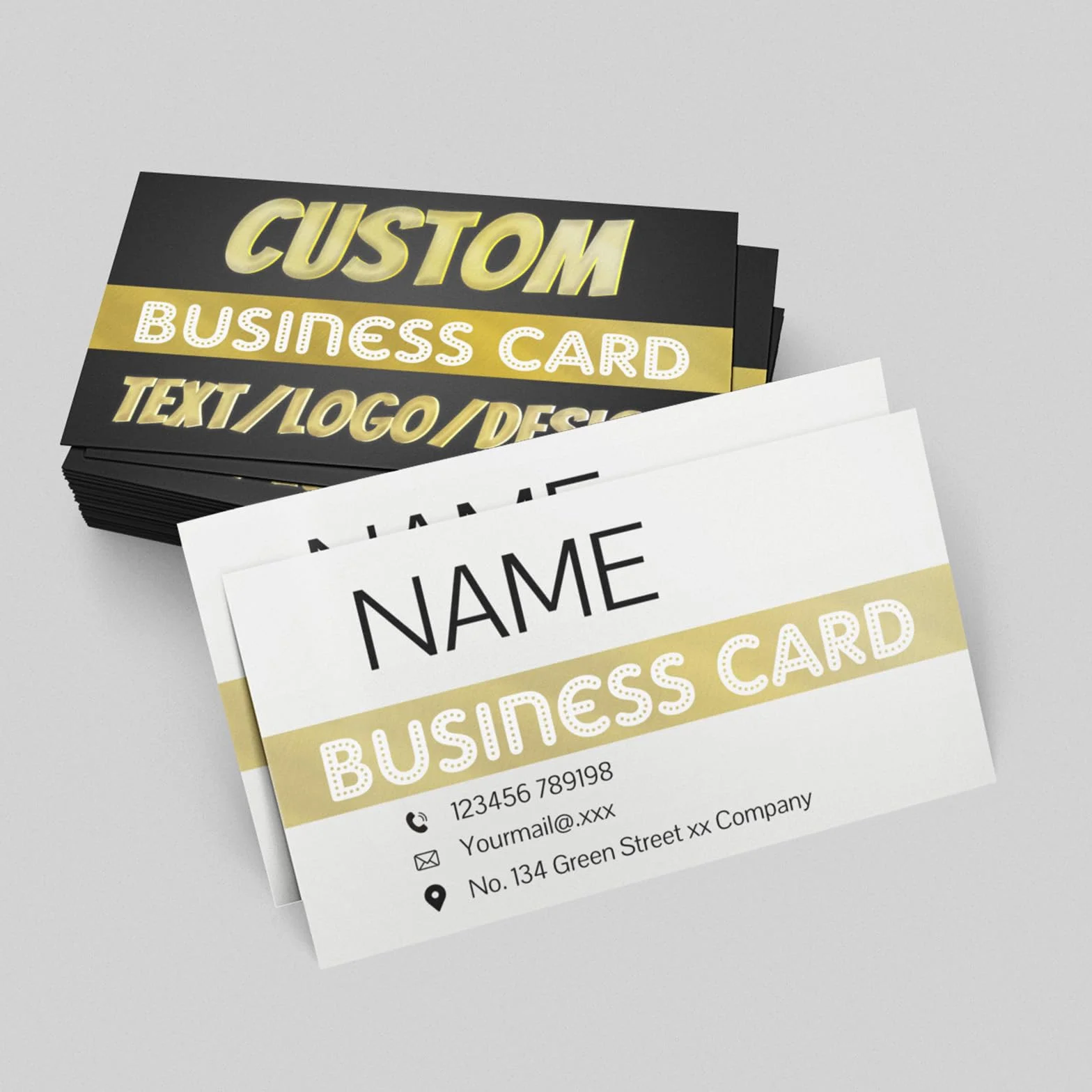 Carte De Visite Personnalisée 90x54mm Recto Verso Imperméable avec Logo Texte Photo