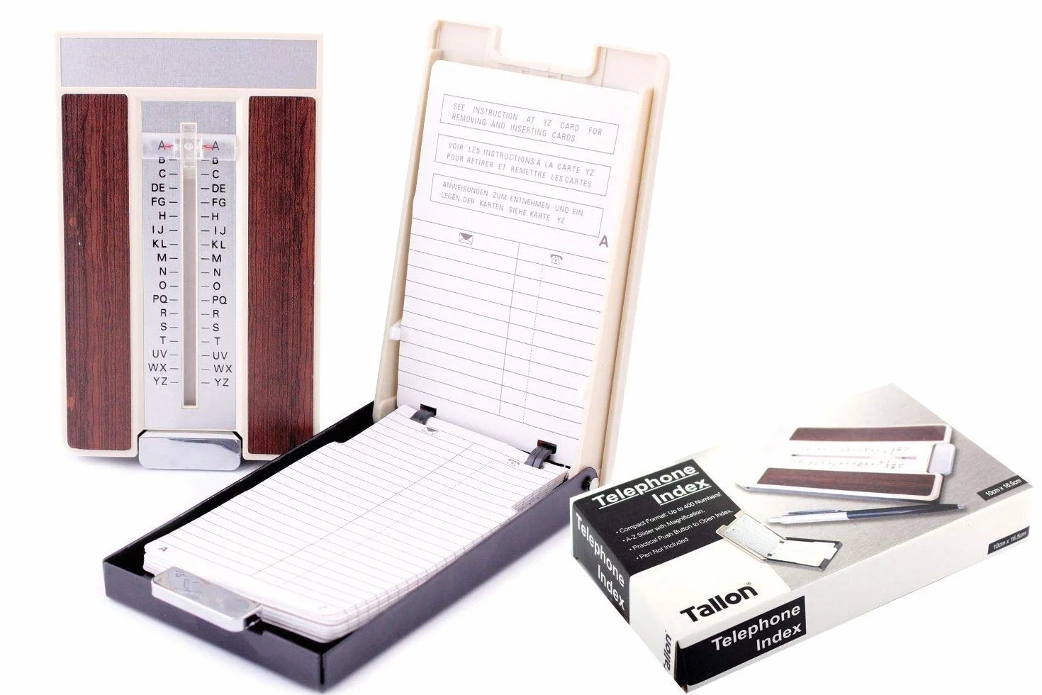 Tallon Répertoire de téléphone rétro 1970s Livre d'adresses A à Z avec Curseur